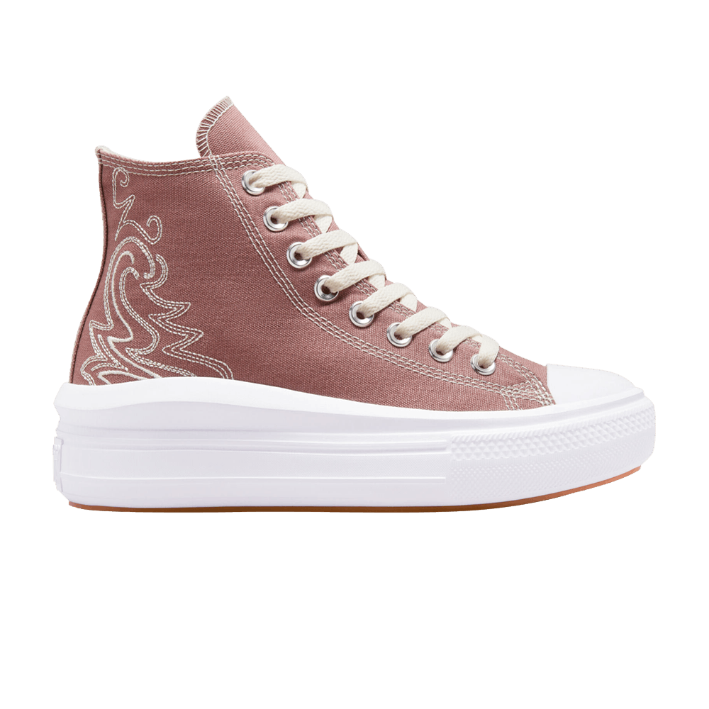 Pre-owned Converse Wmns Chuck Taylor All Star Move Platform High 'western Embroidery' In Pink