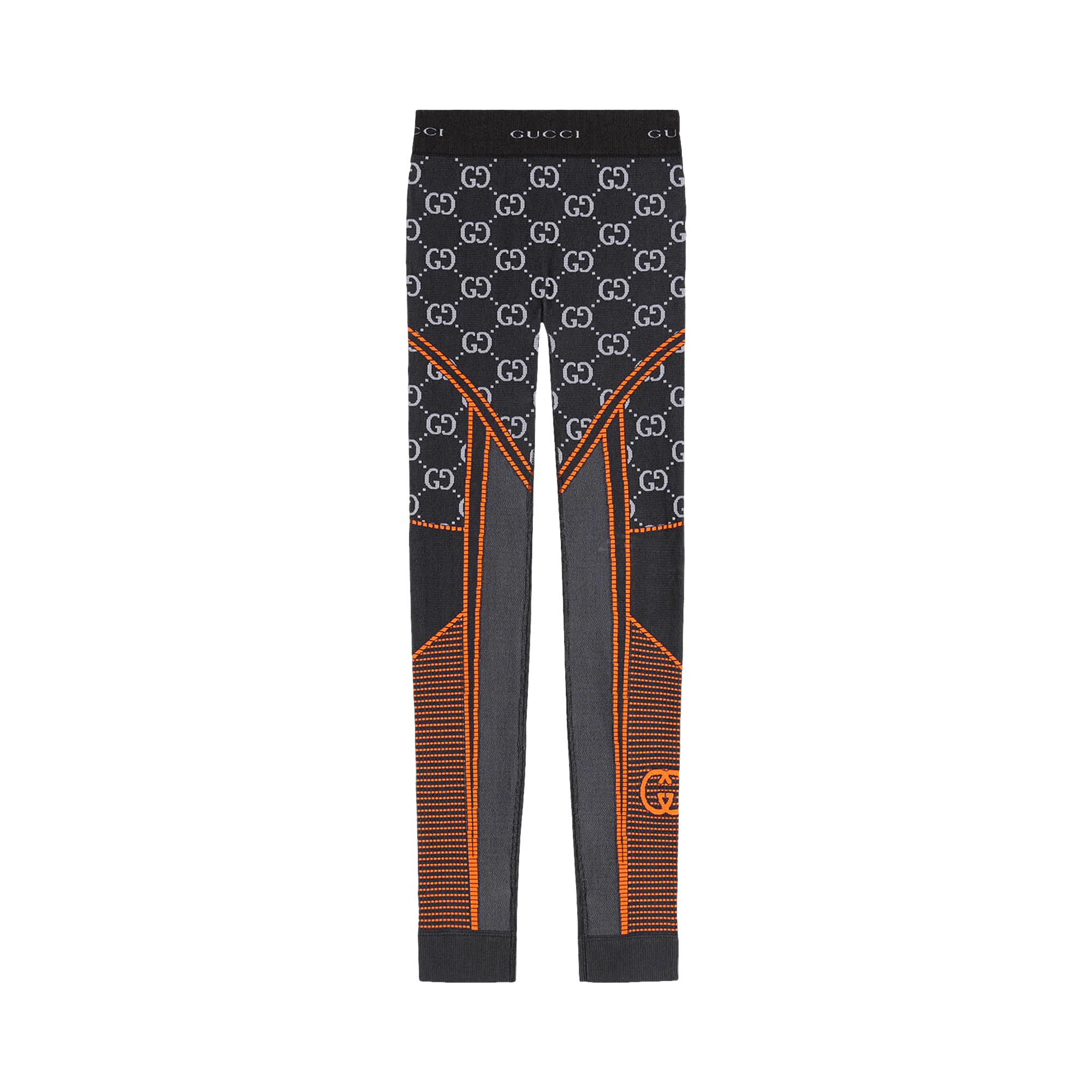 Gucci GG Jersey Jacquard Leggings 'Black/Orange'