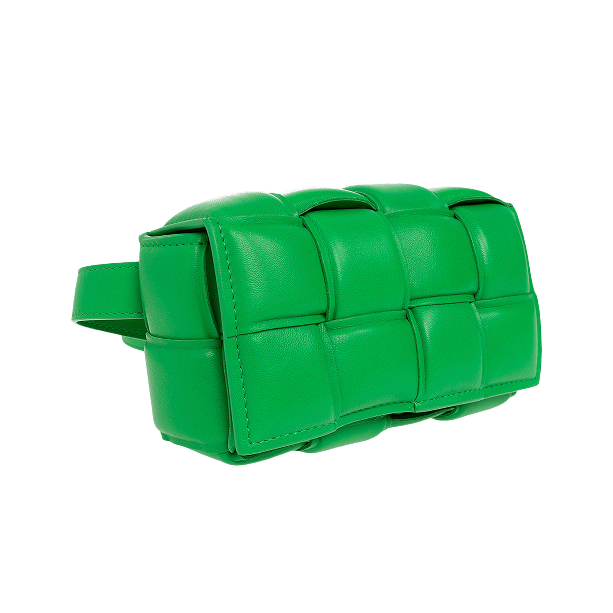 Pre-owned Bottega Veneta Padded Cassette Belt Bag 'parakeet/silver' In Green
