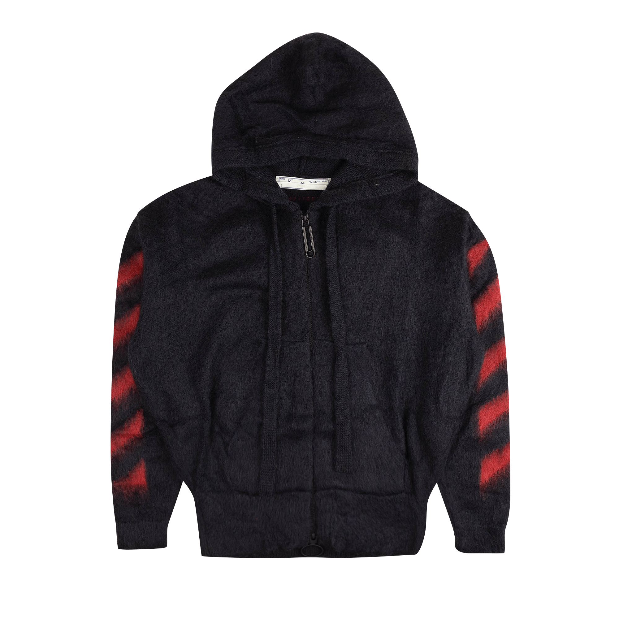 Off-White Brushed Mohair Zipo Hoodie 'Navy'