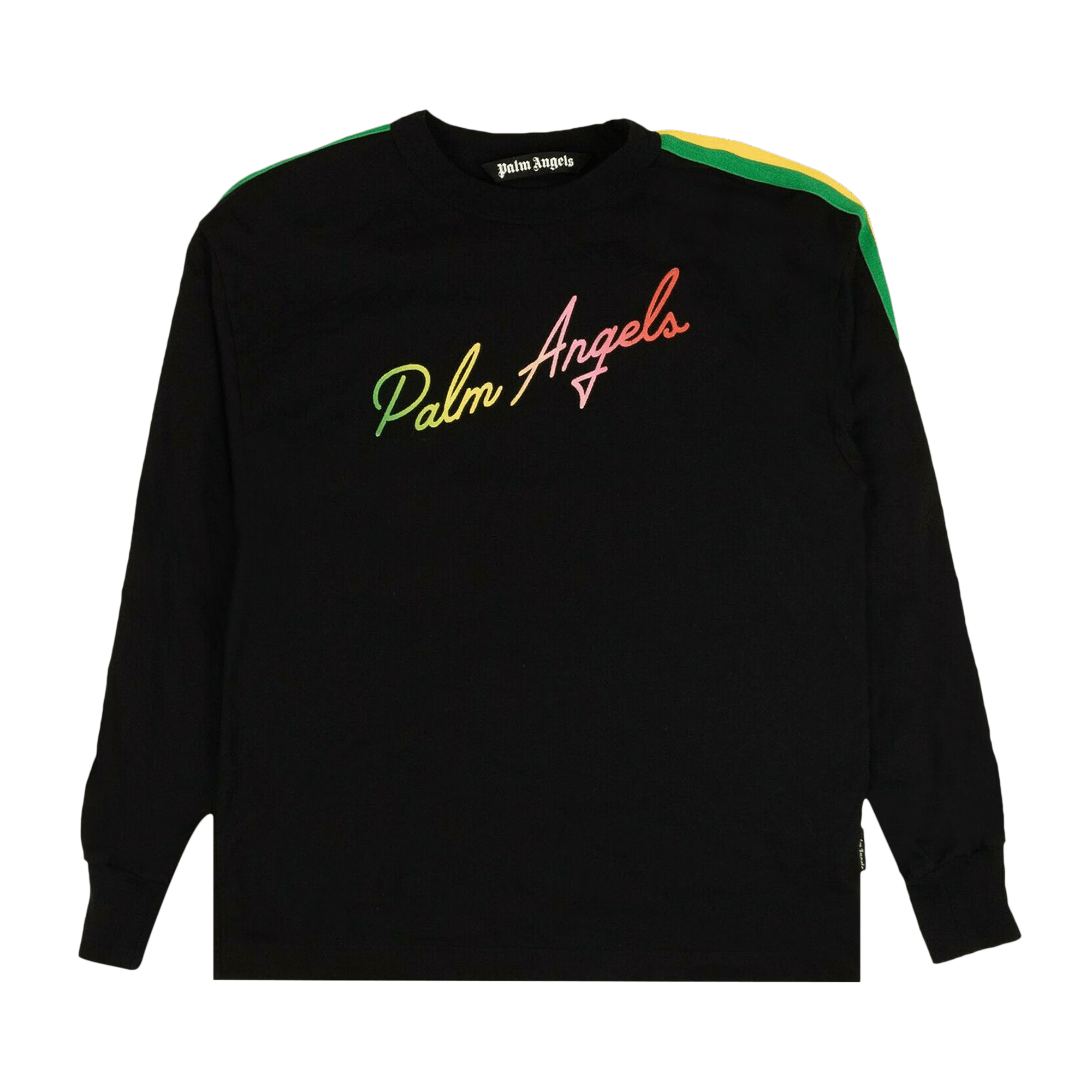 Palm Angels Miami Logo Striped Long-Sleeve T-Shirt 'Black'