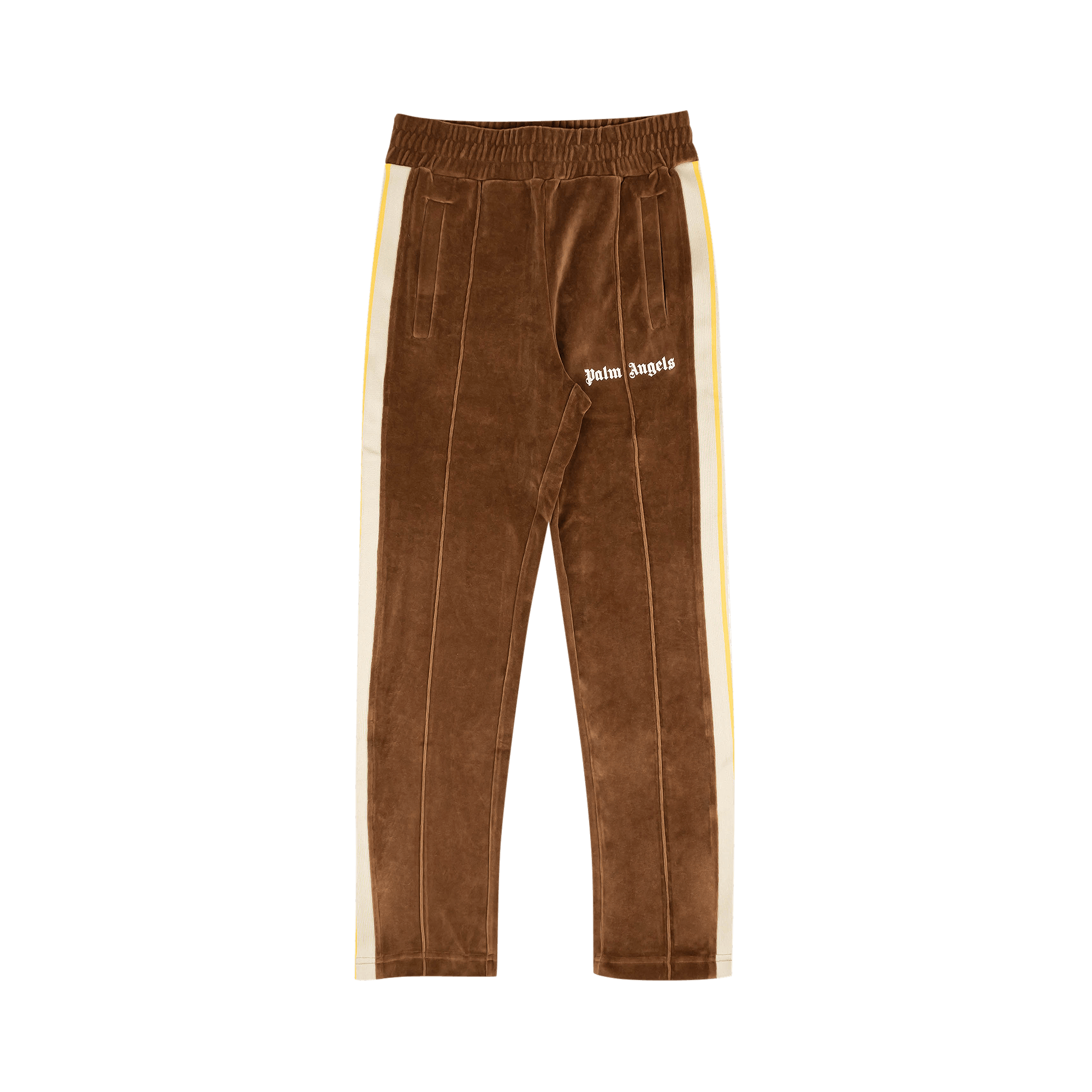 Palm Angels Chenille Track Pants 'Brown/Whhite'