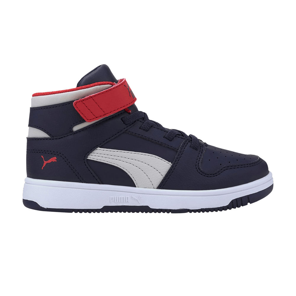 Pre-owned Puma Rebound Layup Little Kid 'peacoat High Risk Red' In Blue