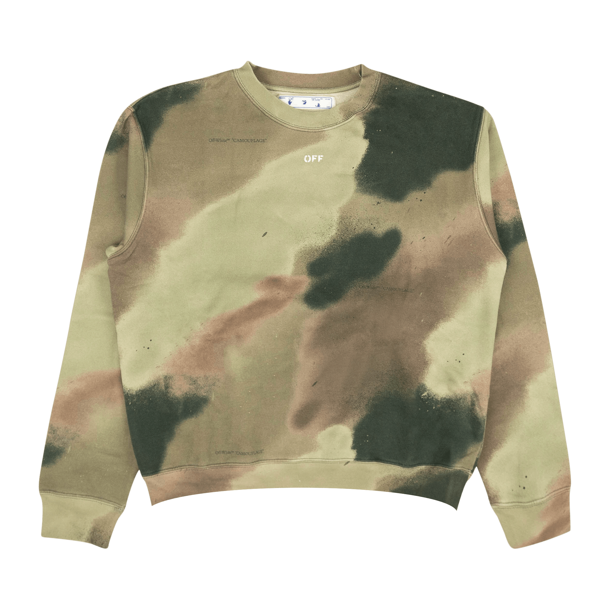Off-White Camo Stencil Crewneck 'Green'