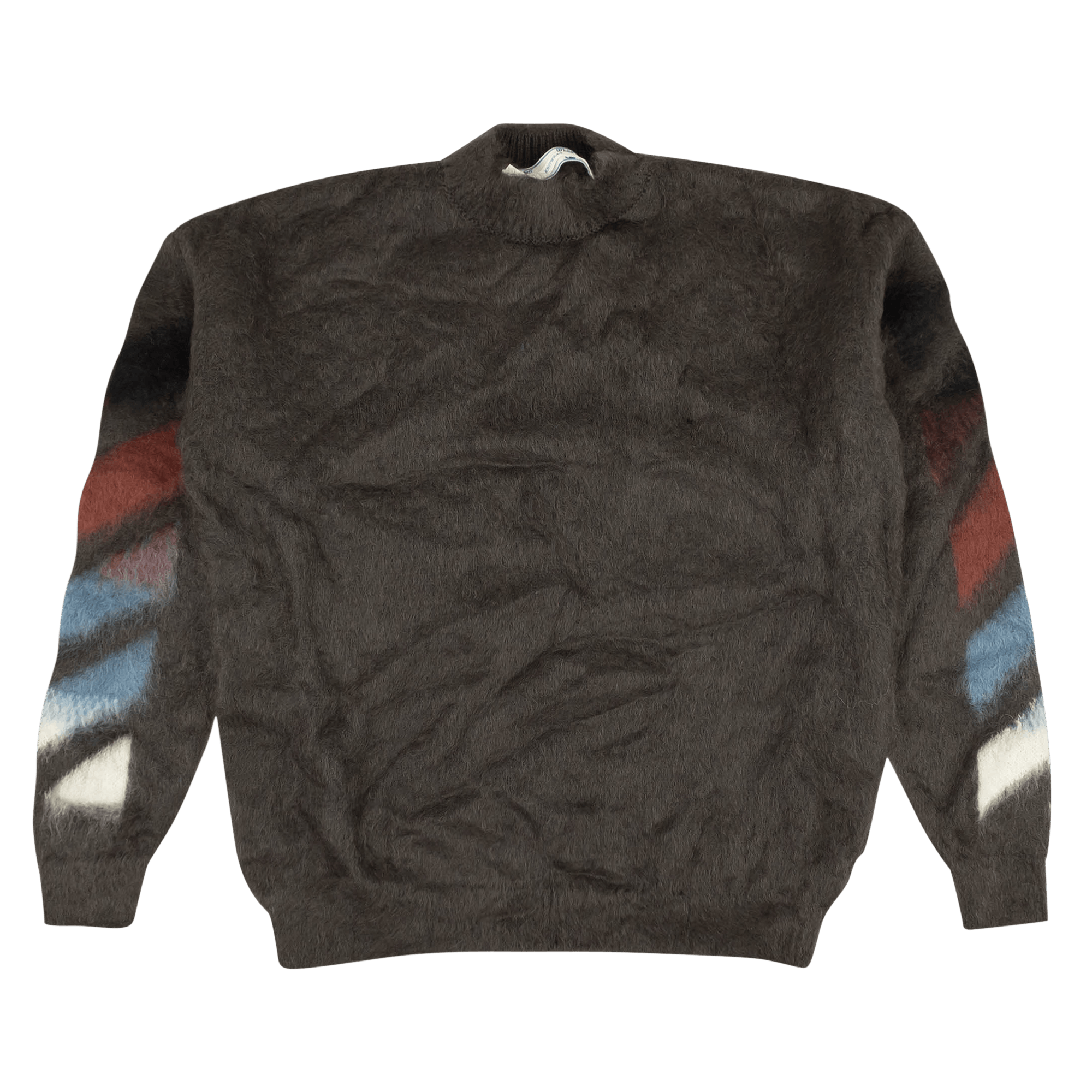 Off-White Diag Brush Mohair Crewneck 'Grey'