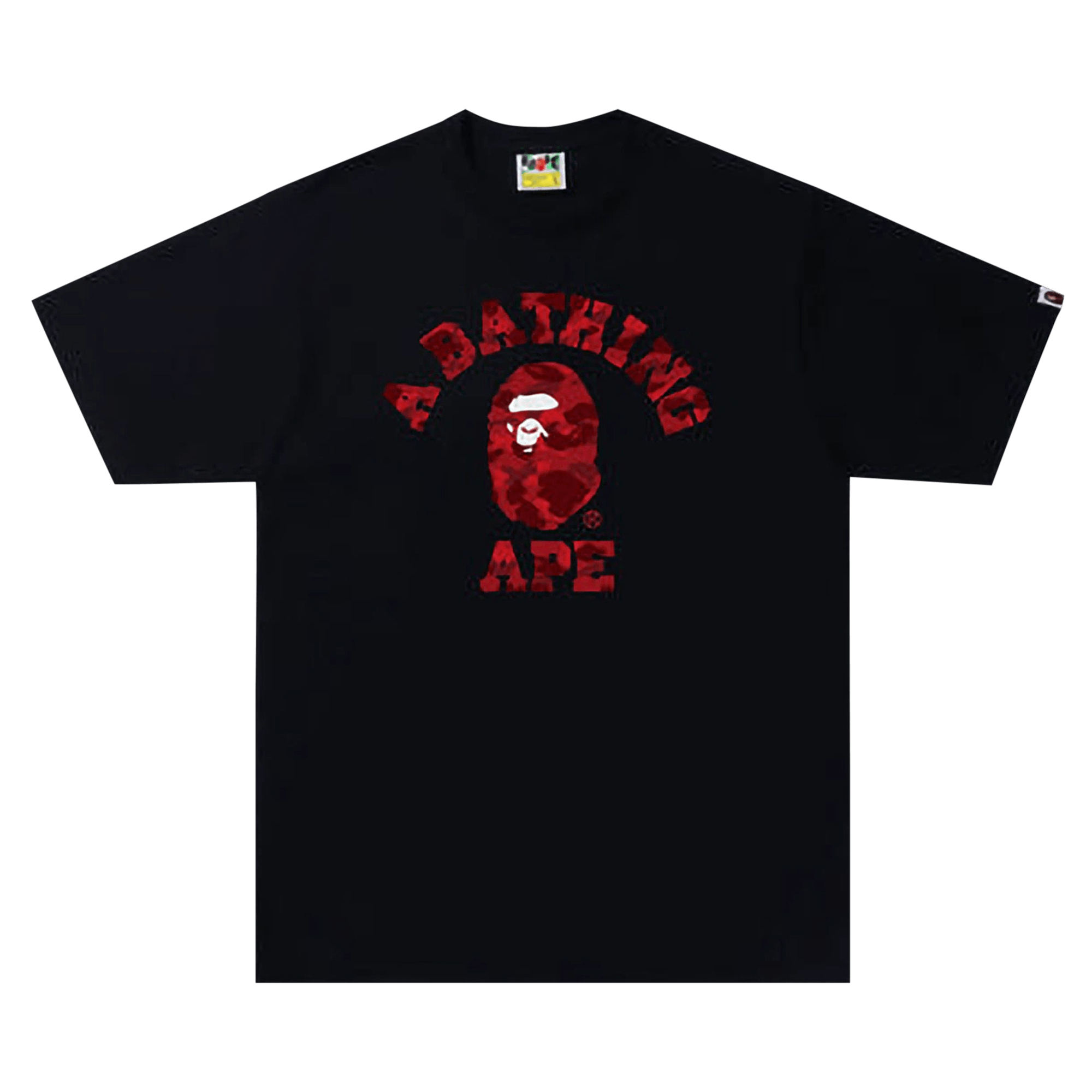 BAPE Color Camo A College Tee 'Black/Red'