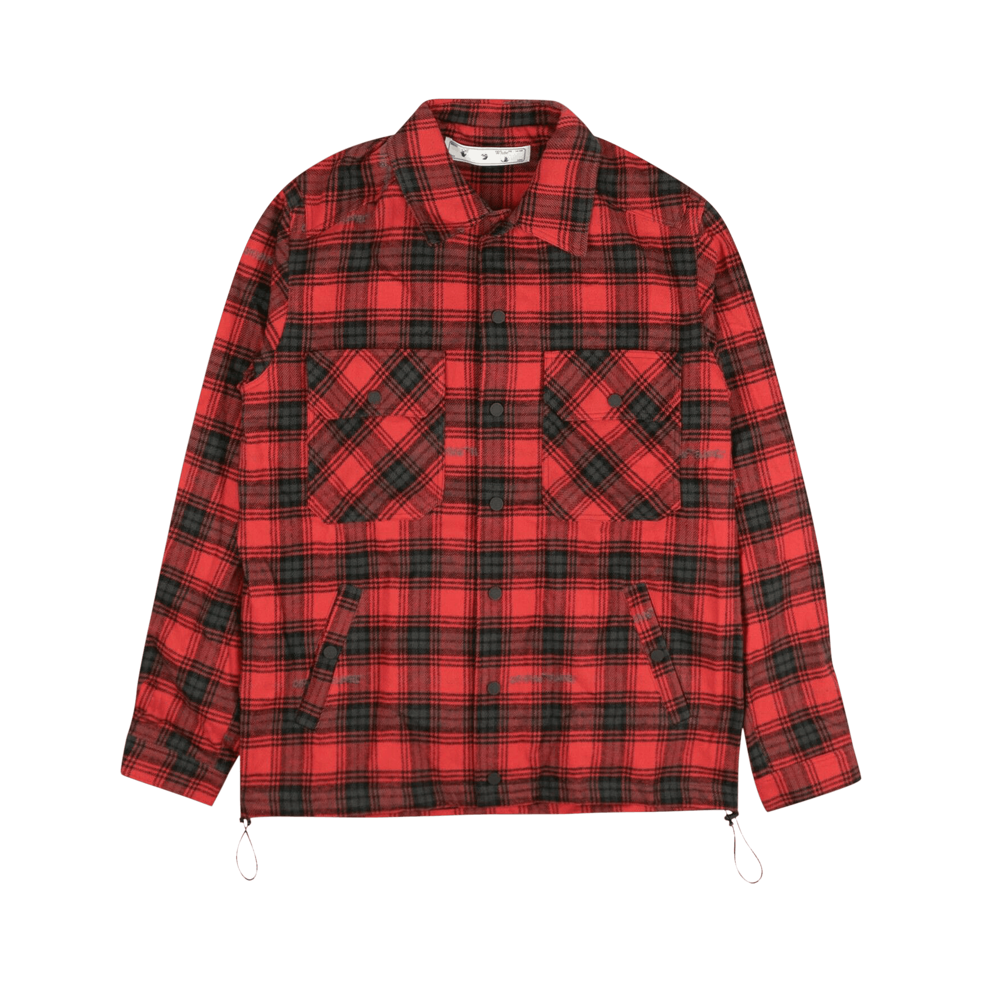 Off-White Stencil Check Coach Jacket 'Red'
