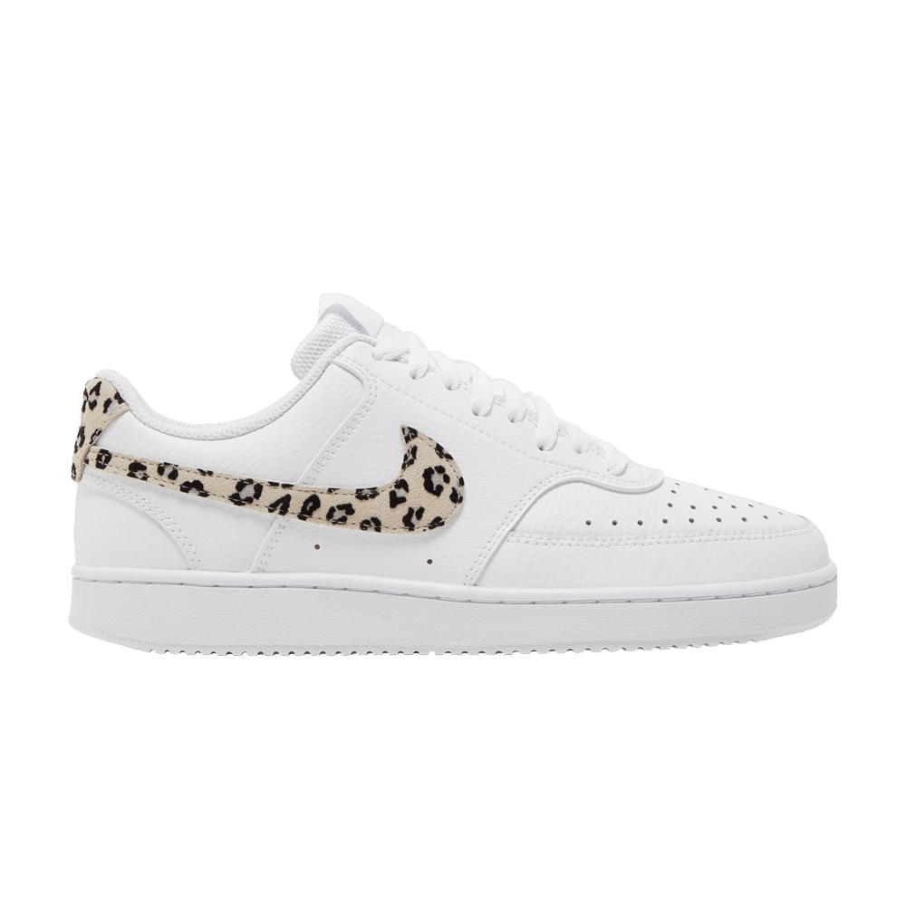 NIKE WMNS COURT VISION LOW 'LEOPARD SWOOSH - WHITE'