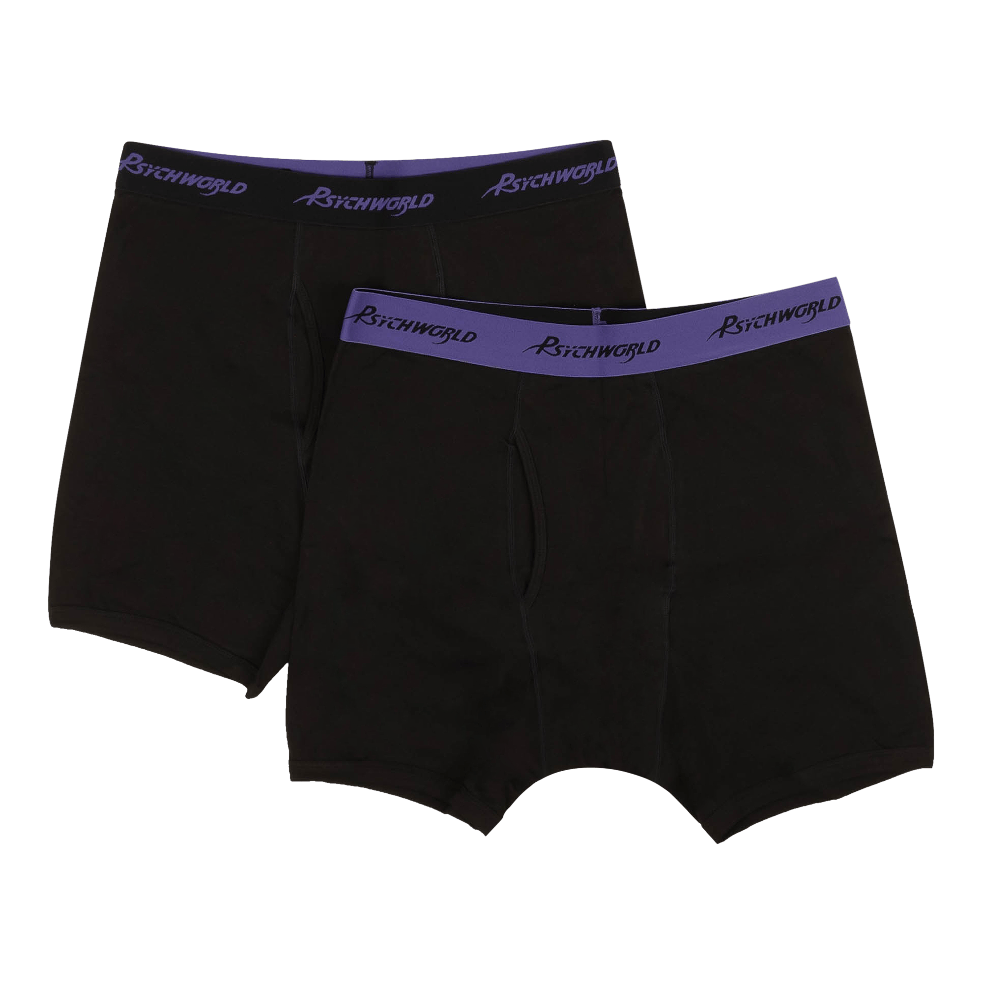 Psychworld Logo Band Boxer Shorts (2 Pack) 'Black/Purple'