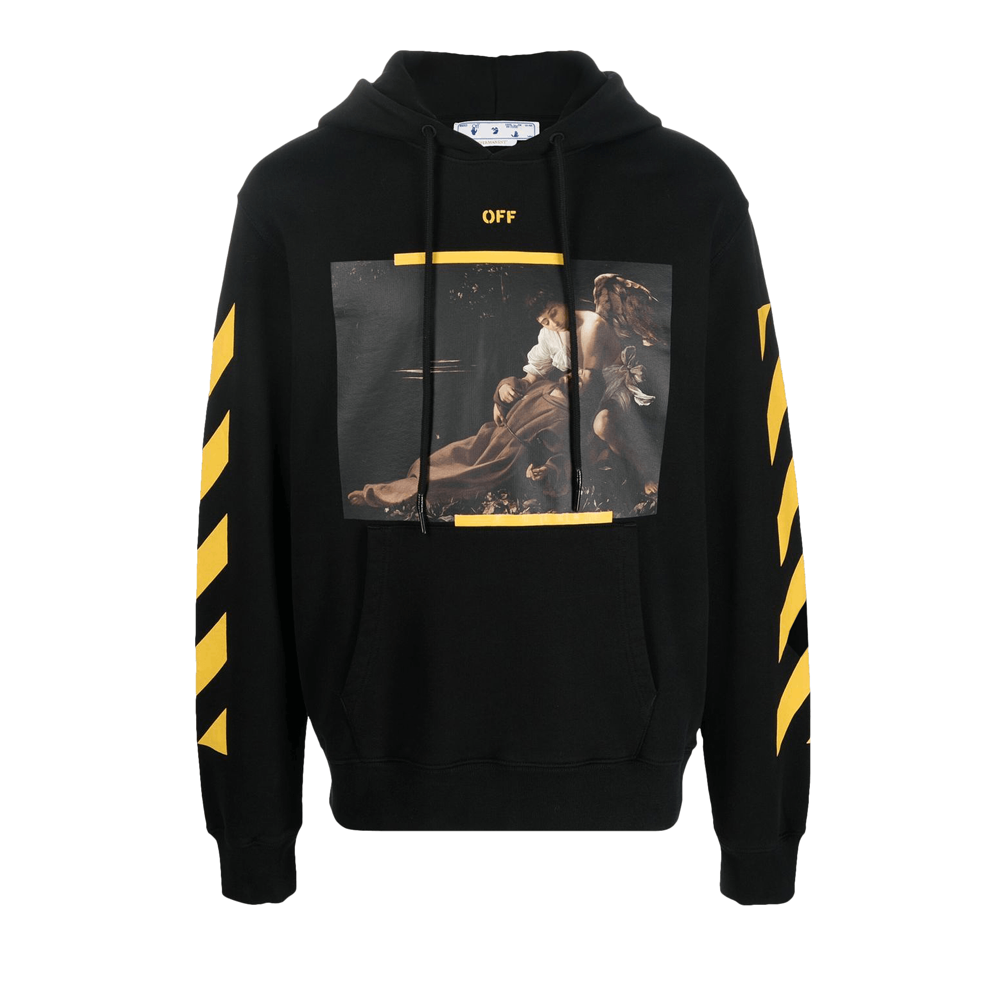 Off-White Diagonal Arrow Caravaggio St Fran Slim Hoodie 'Black/White'
