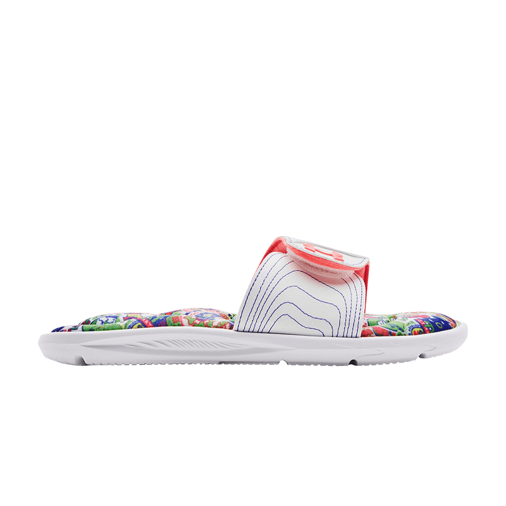 Pre-owned Under Armour Wmns Ignite 6 Graphic Footbed Slide 'white Blitz Red'