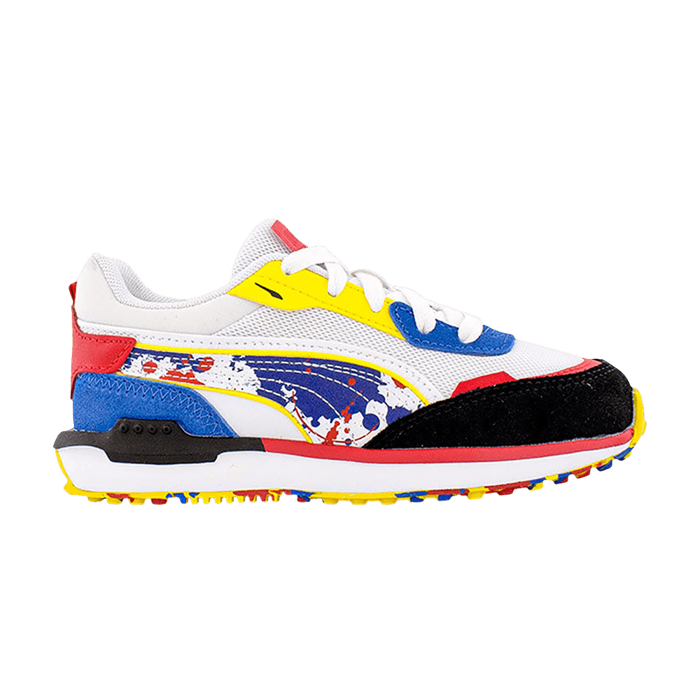 Pre-owned Puma City Rider Little Kid 'splash' In White