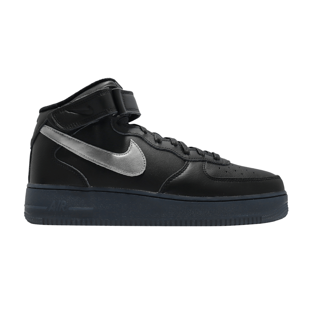 Nike Air Force 1 Mid Prm Black Metallic Silver