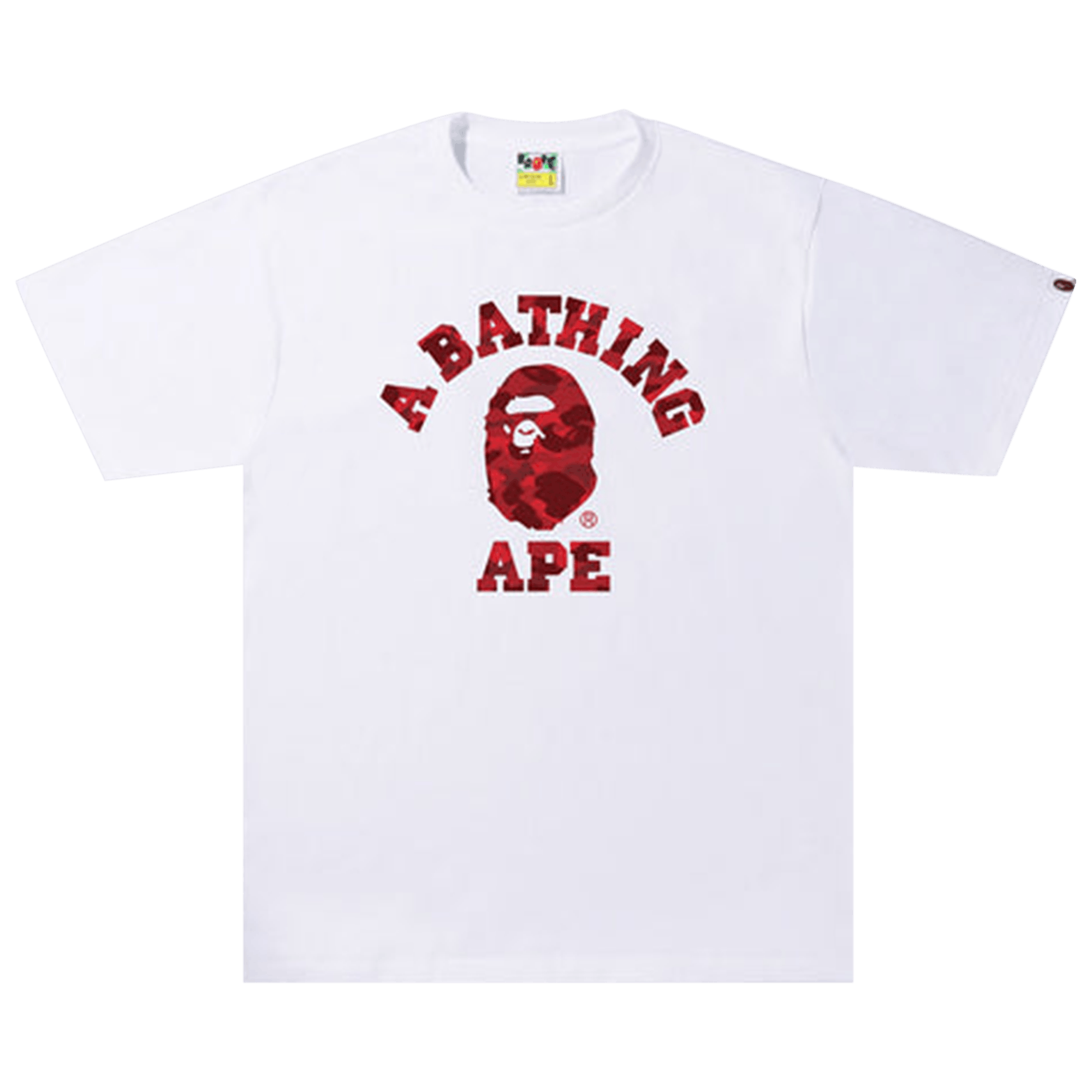 BAPE Color Camo A College Tee 'White/Red'