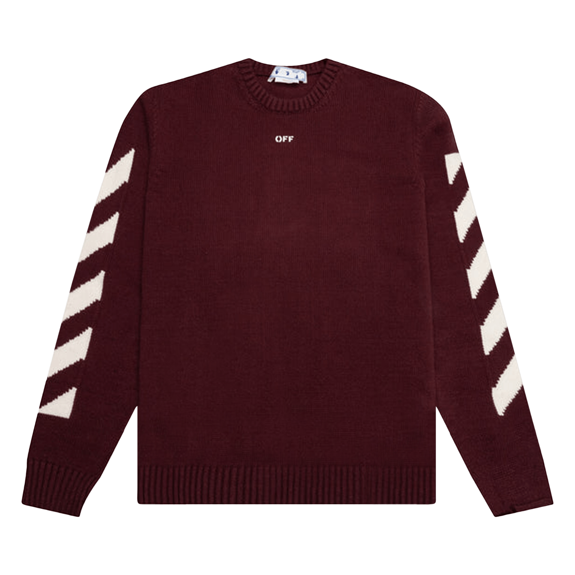 Off-White Diag Arrow Knit Crewneck 'Barolo/White'