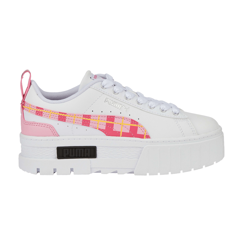 Pre-owned Puma Mayze '90s Prep Ac Jr 'white Prism Pink'
