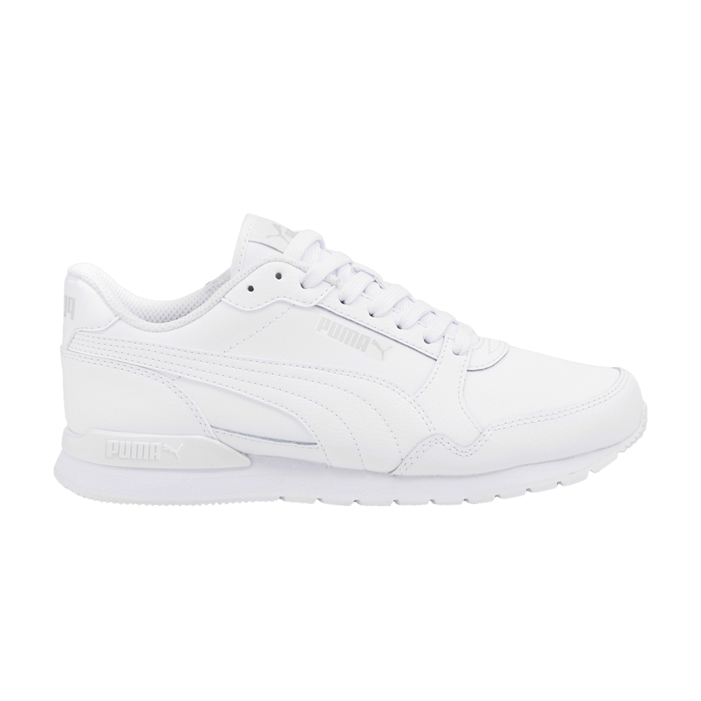 Pre-owned Puma St Runner V3 Leather Jr 'triple White'