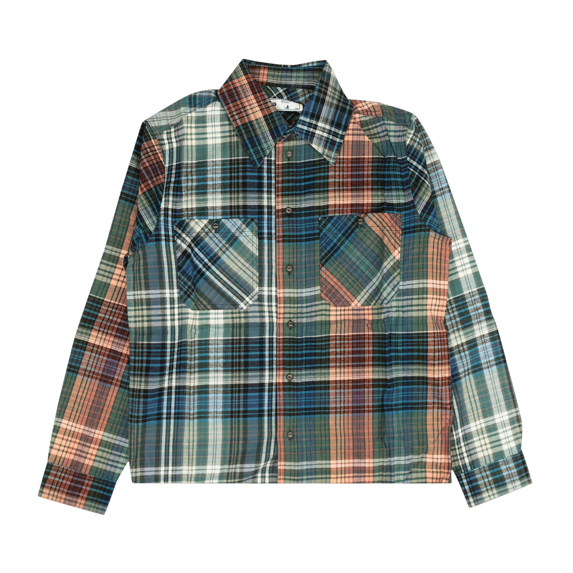 Off-White Stencil Flannel Check Shirt 'Blue'