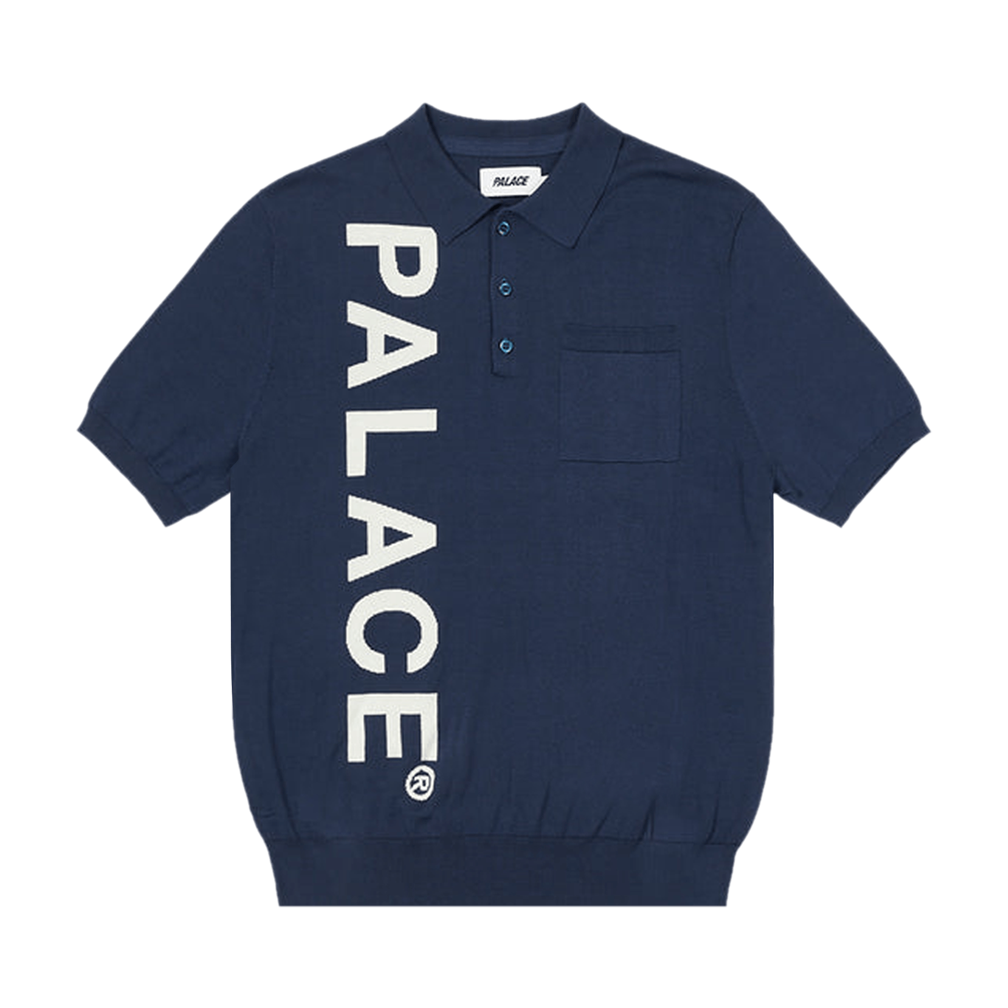 Palace Intarsia Font Polo 'Navy'