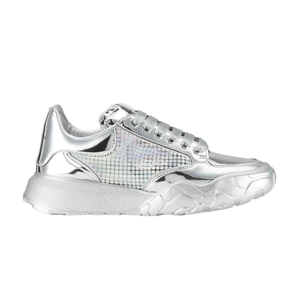 Alexander McQueen Wmns Oversized Court Trainer 'Silver Holographic'