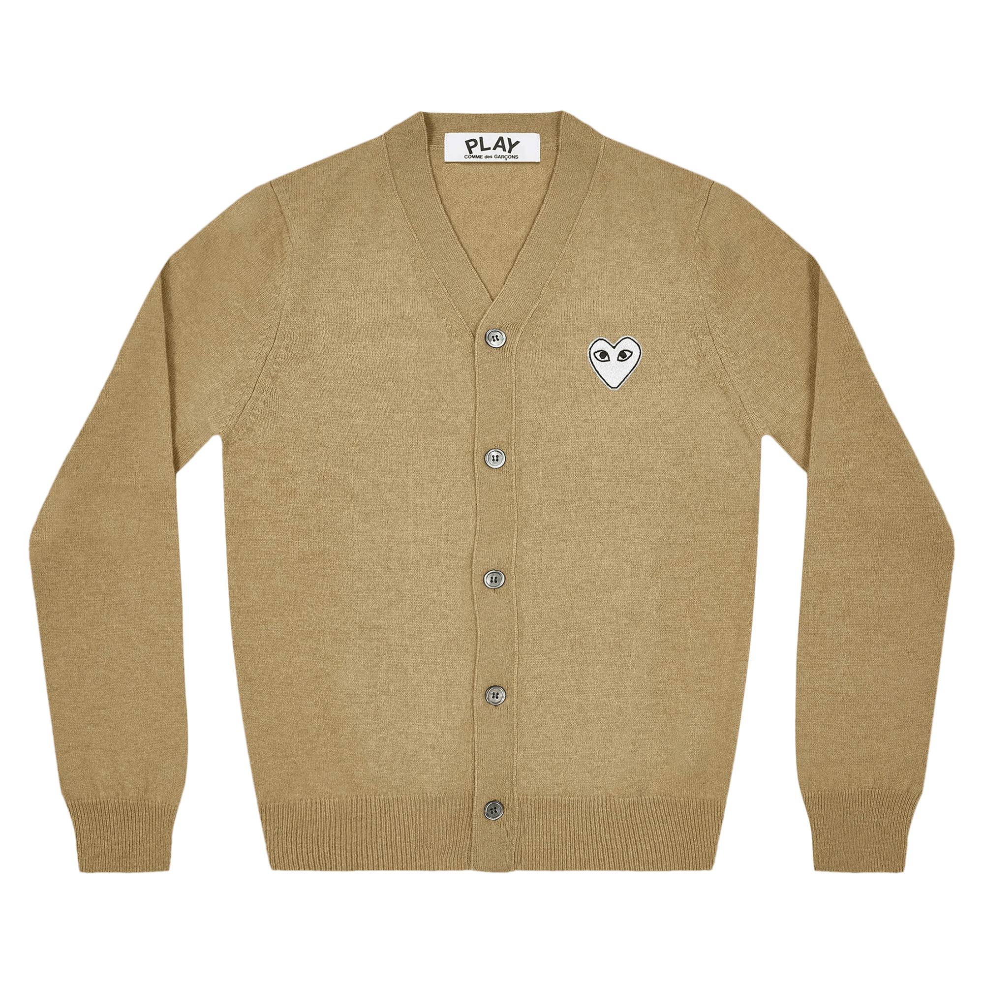 Comme des Garçons PLAY Natural Cardigan With White Heart 'Natural'