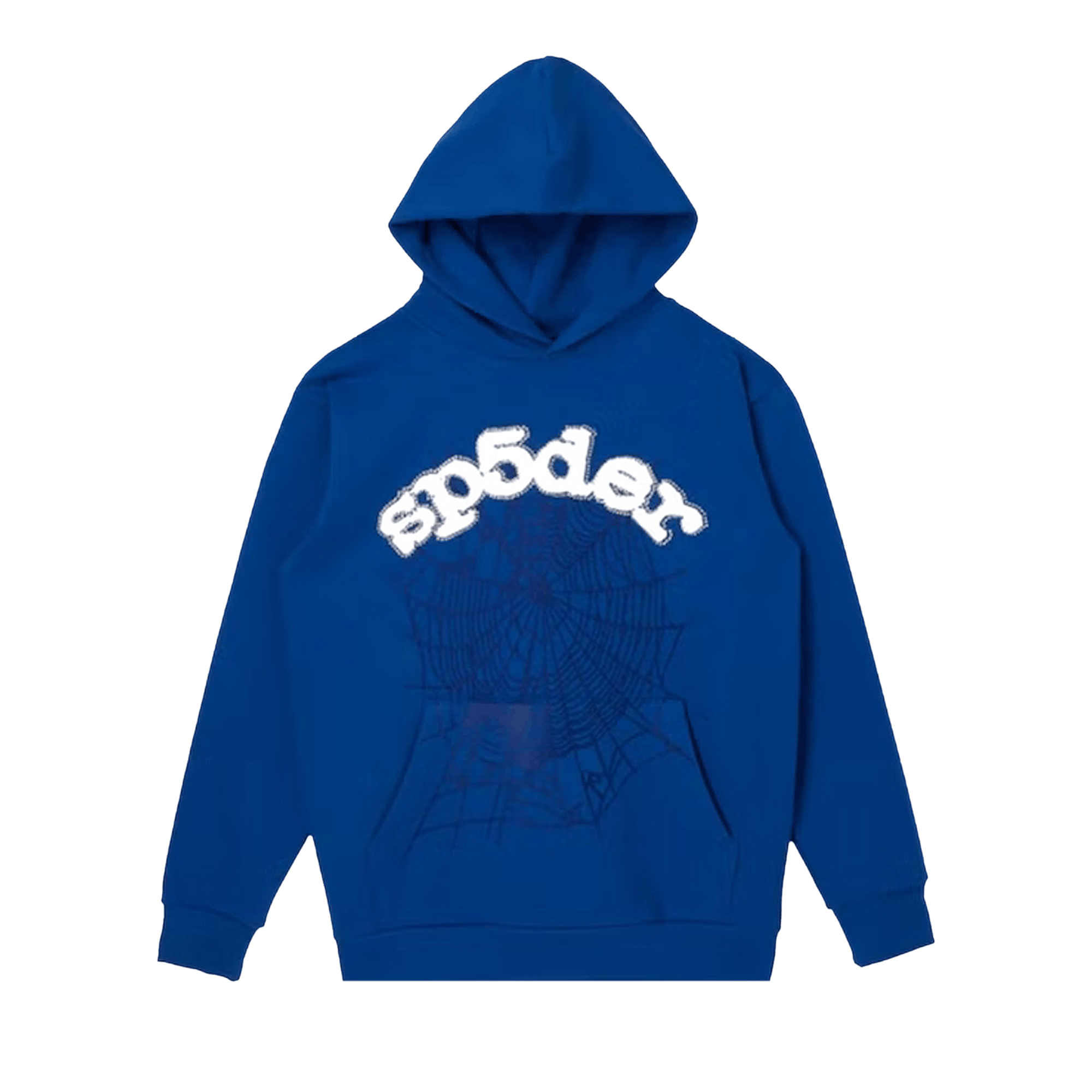 Pre-owned Sp5der Logo Hoodie 'blue'