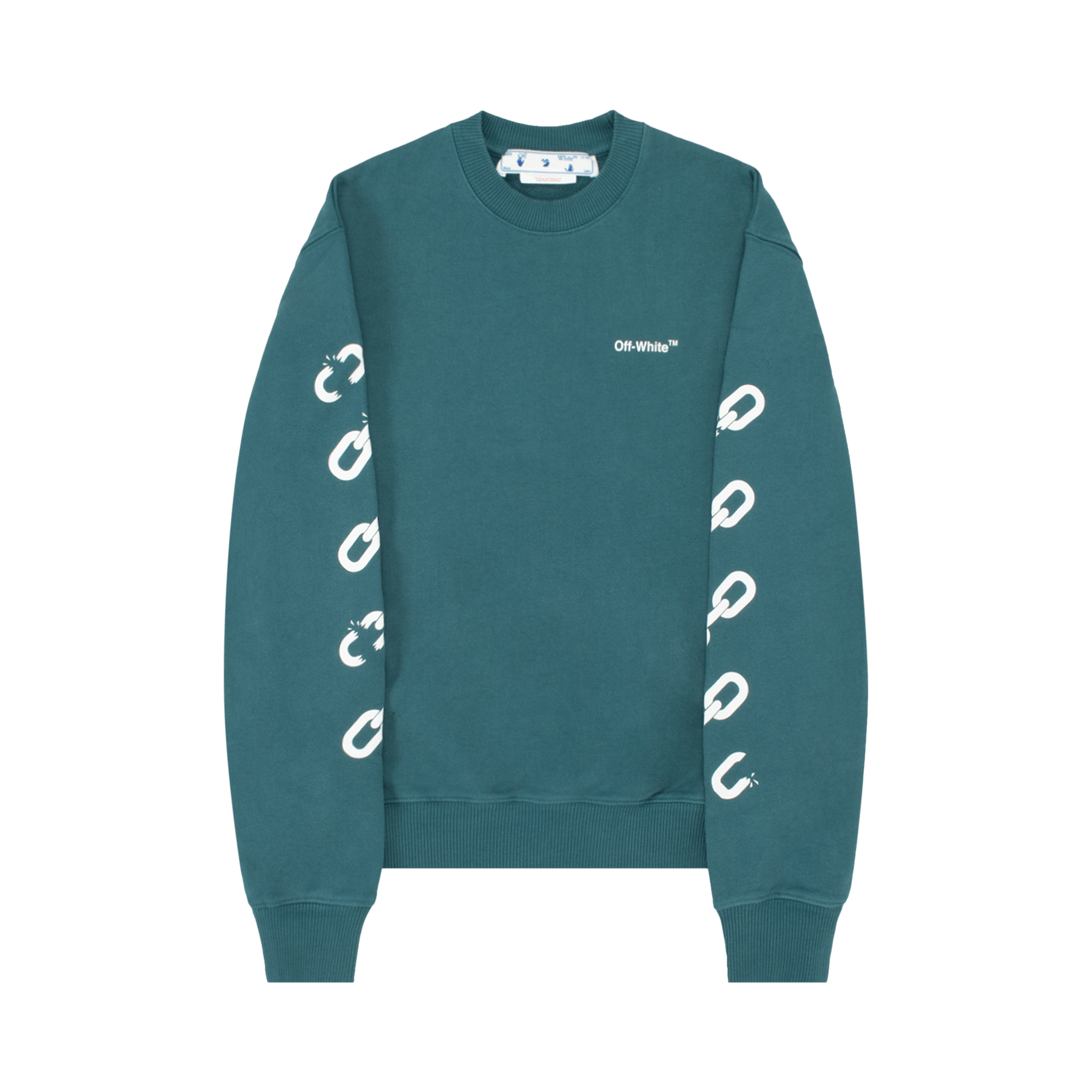 Off-White Chain Arrow Slim Crewneck 'Duck Green/White'