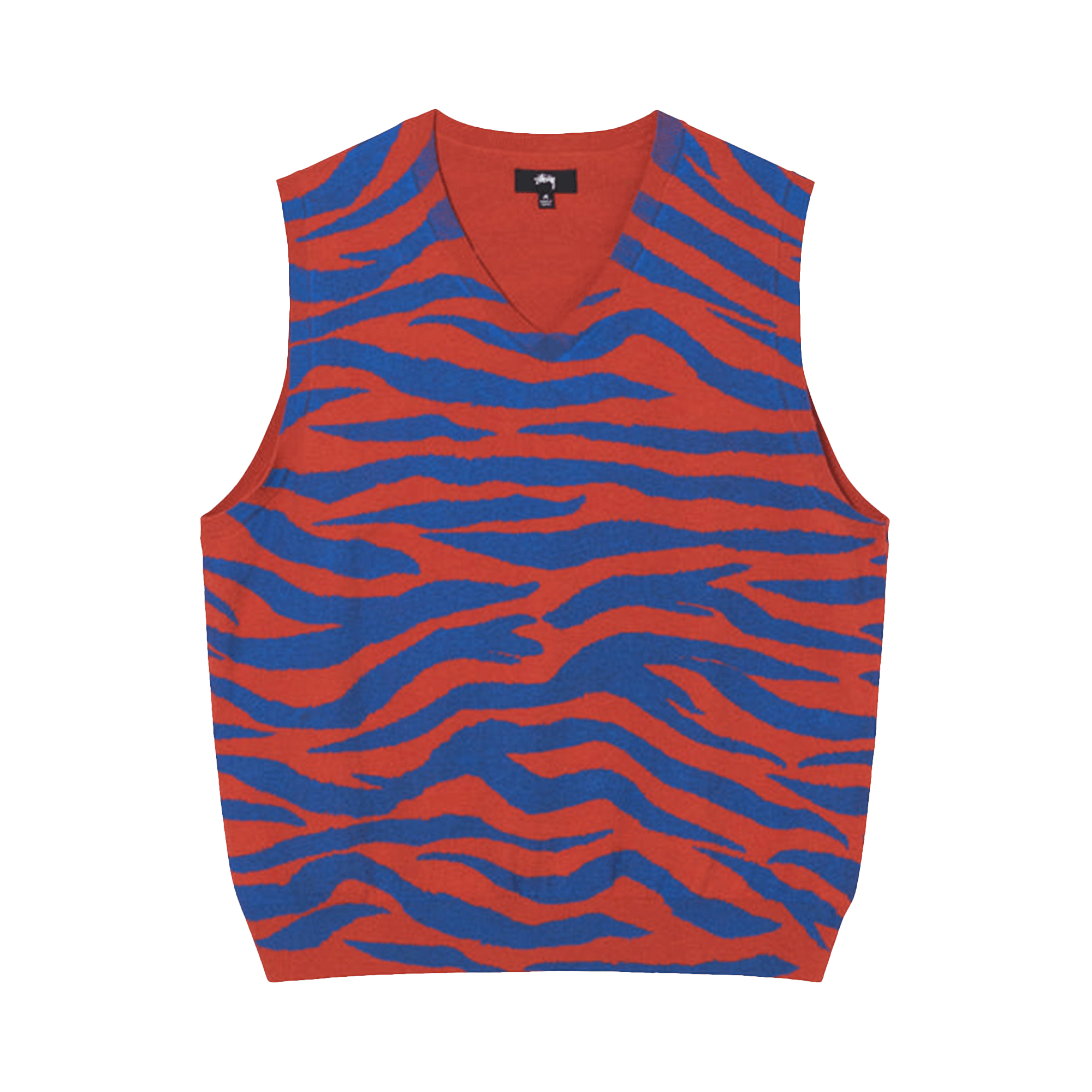 Stussy Tiger Printed Sweater Vest 'Red'