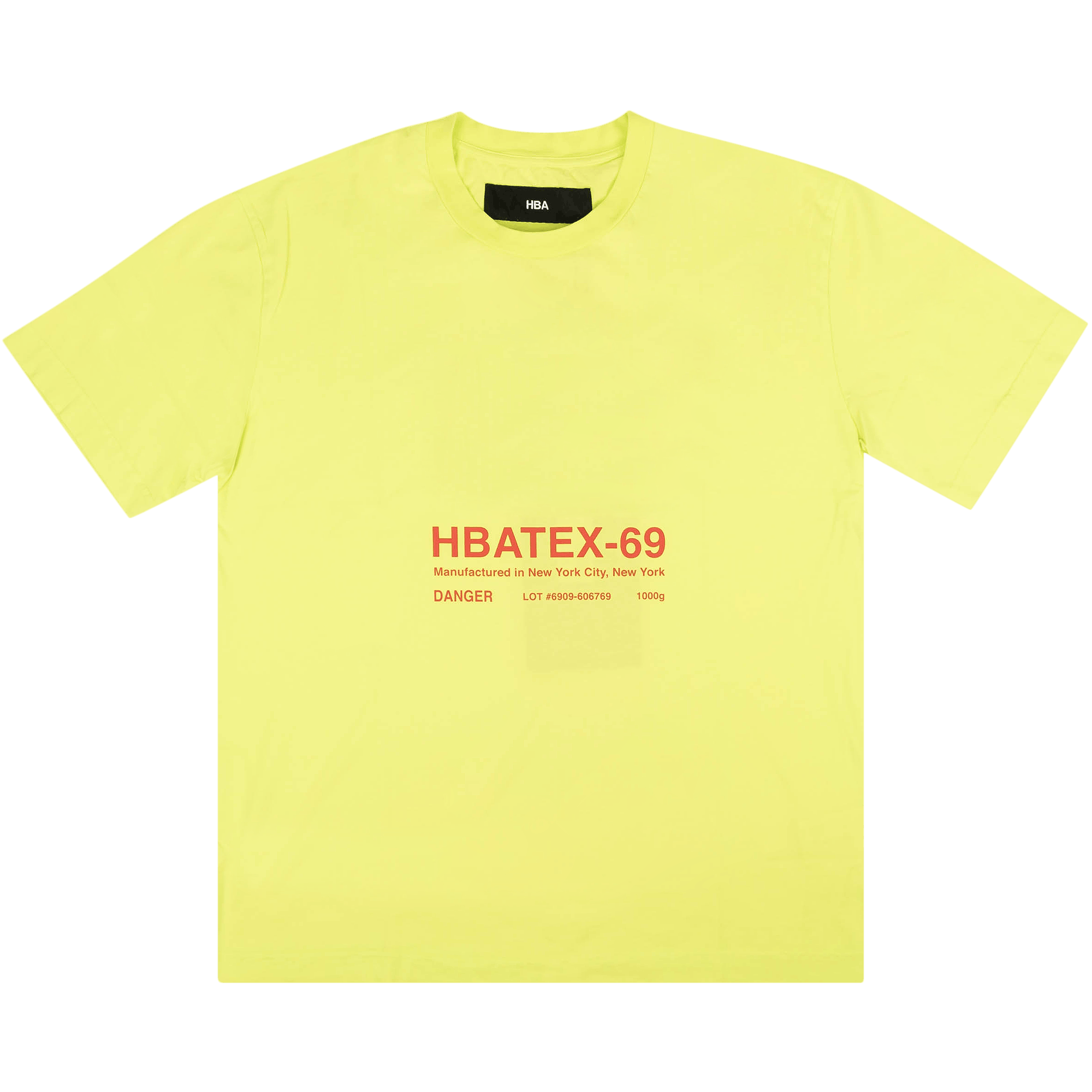 Pre-owned Hood By Air Hbatex Short-sleeve T-shirt 'lime' In Yellow