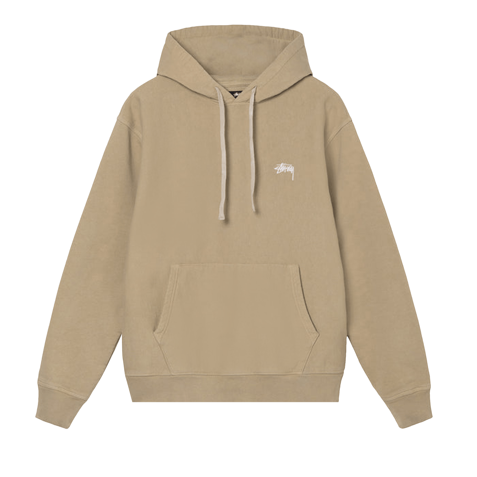 Pre-owned Stussy Stock Logo Hood 'khaki' In Brown