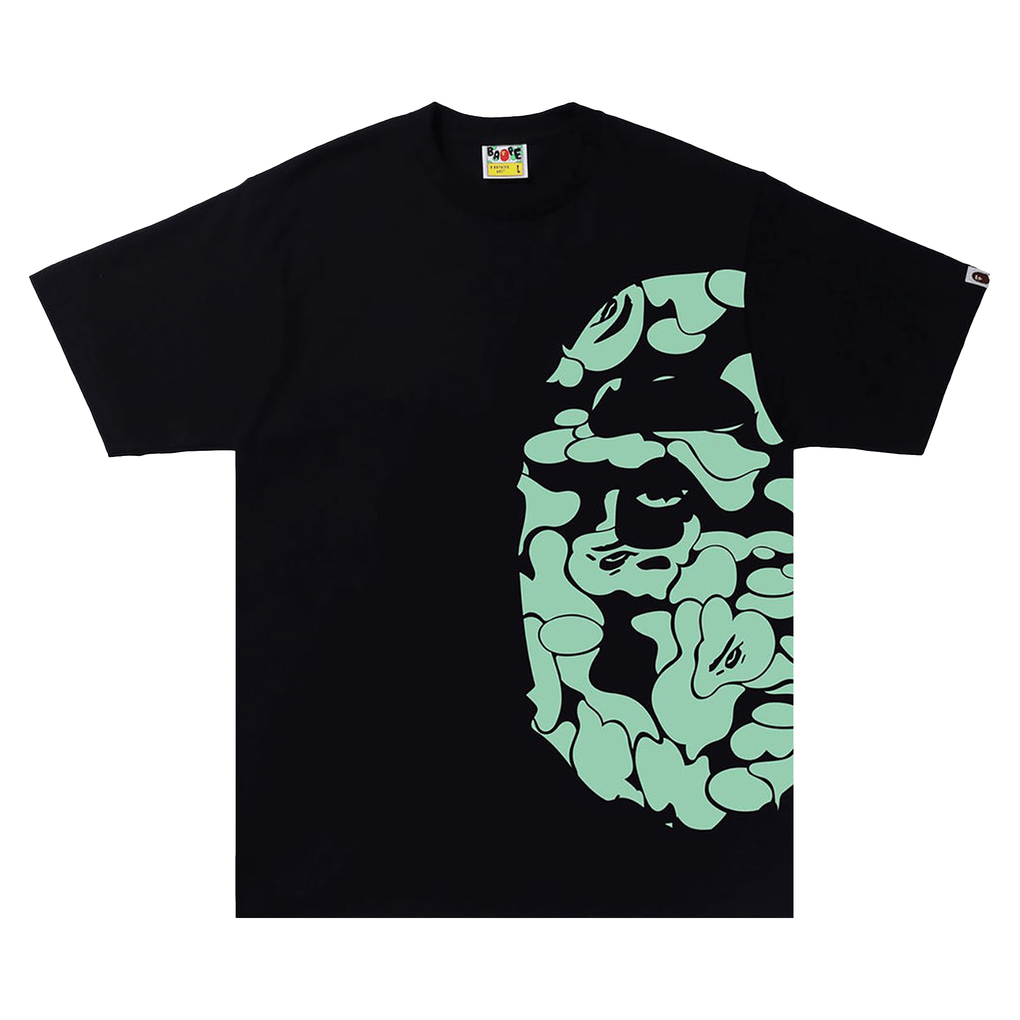 BAPE Glow In The Dark Camo Side Big Ape Head Tee 'Black'