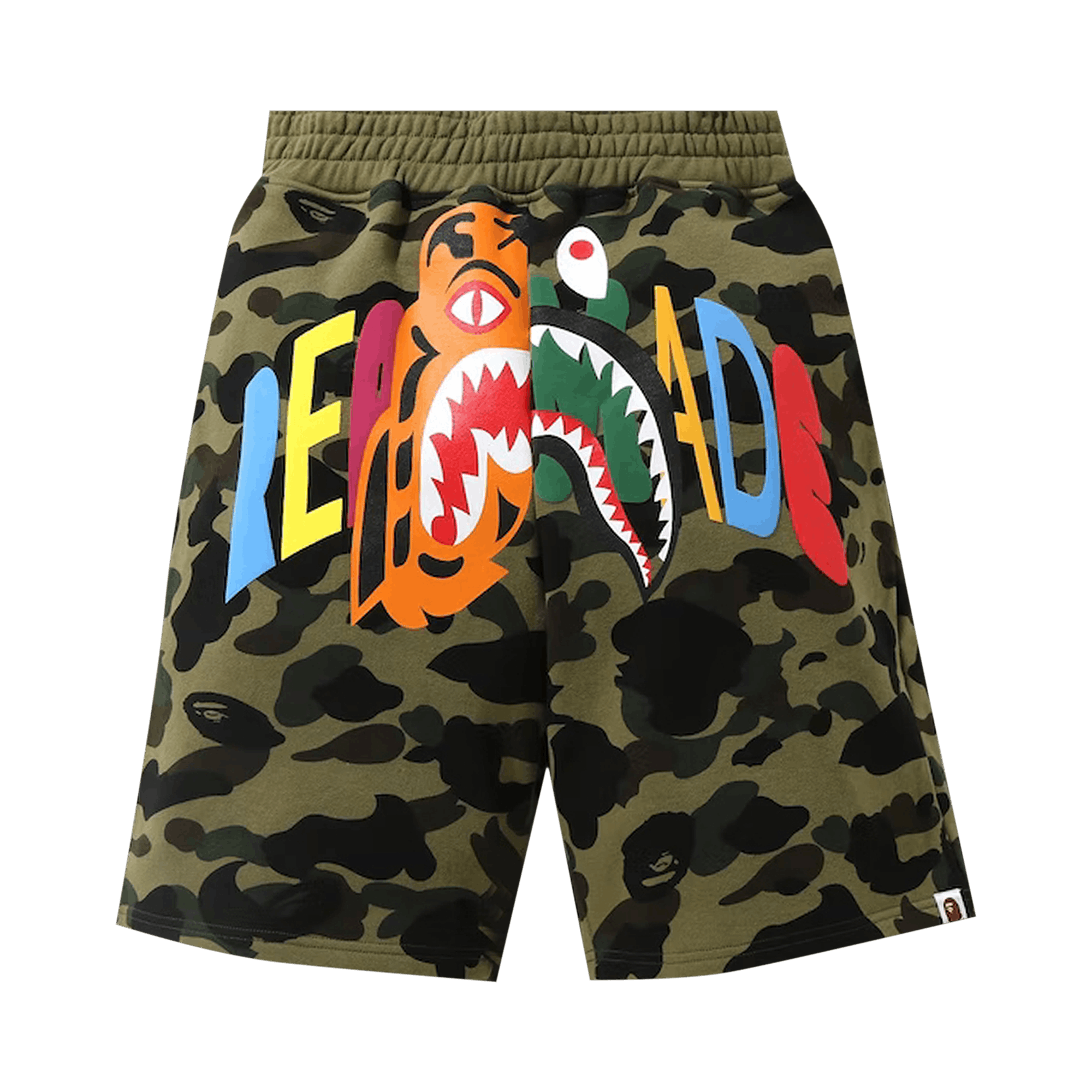 Pre-owned Bape X Readymade Tiger Shark Wide Sweat Shorts 'green'
