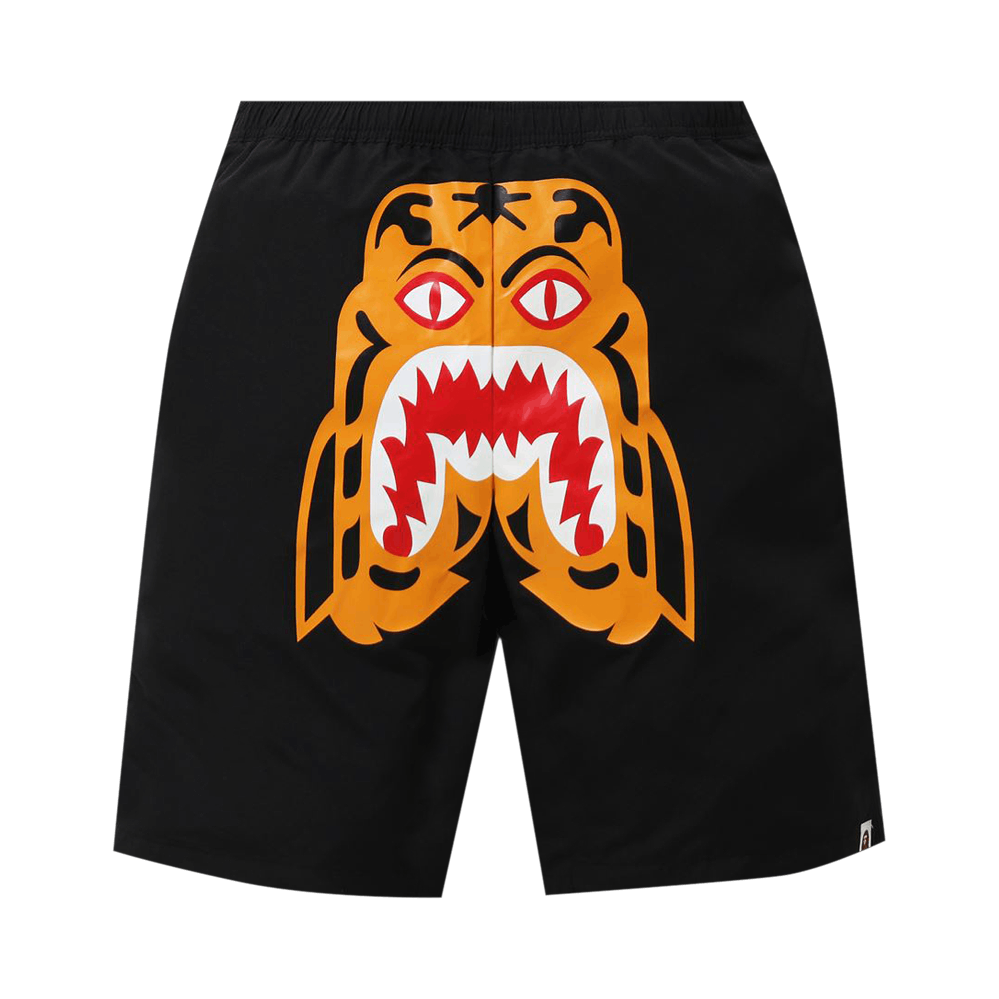 Pre-owned Bape Tiger Beach Shorts 'black'