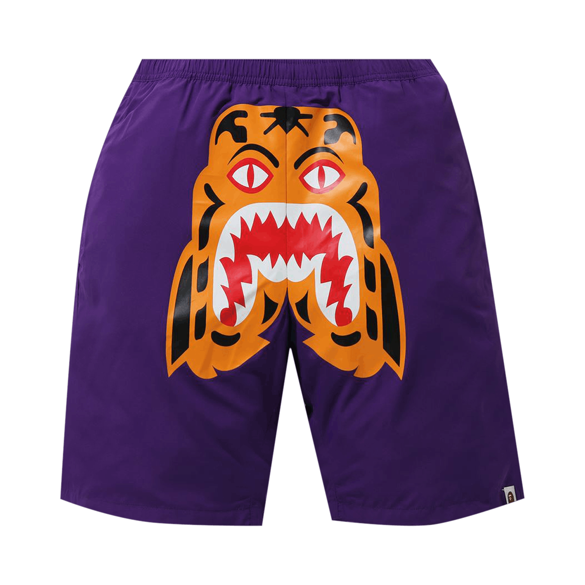 Pre-owned Bape Tiger Beach Shorts 'purple'
