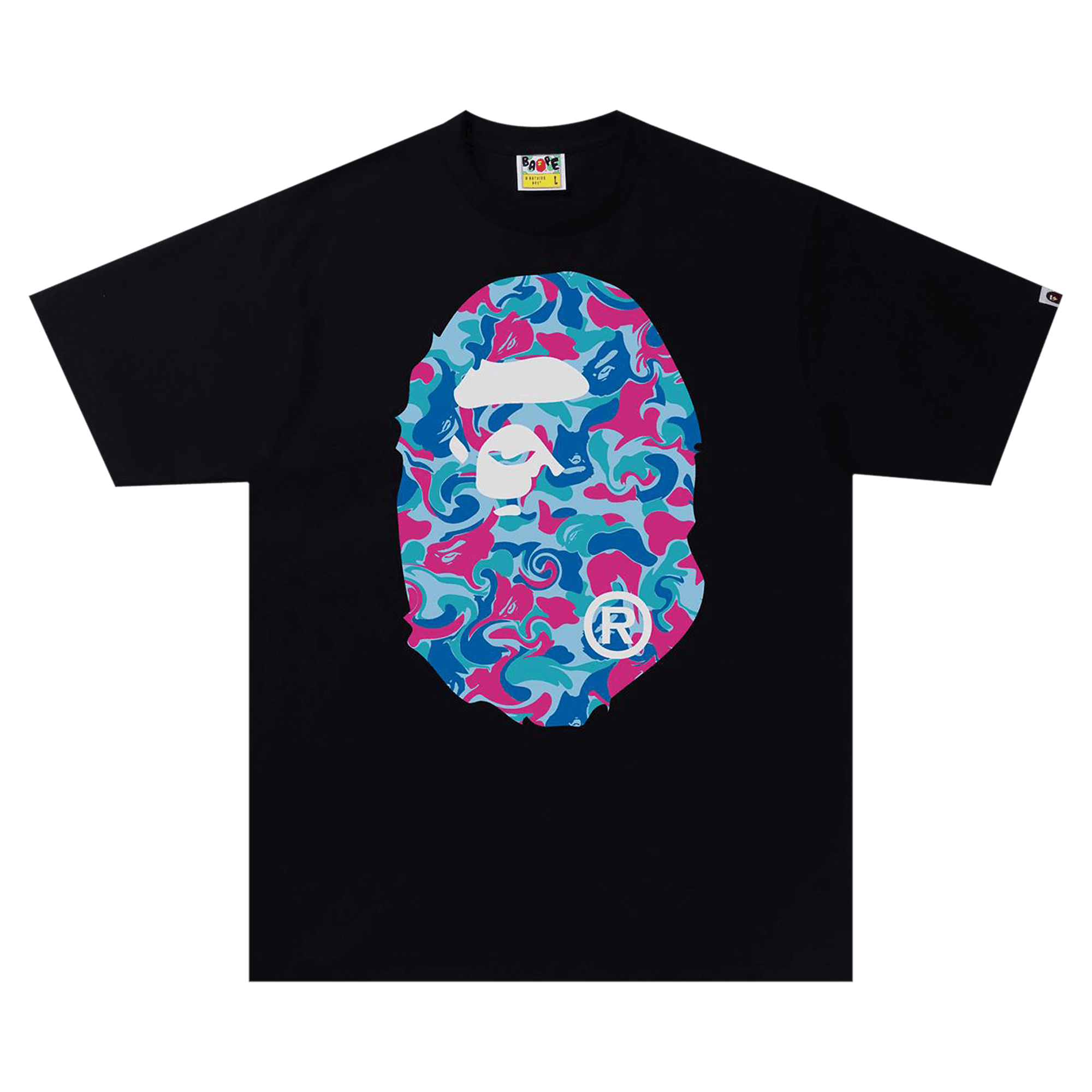 BAPE Marble Camo Big Ape Head Tee 'Black'