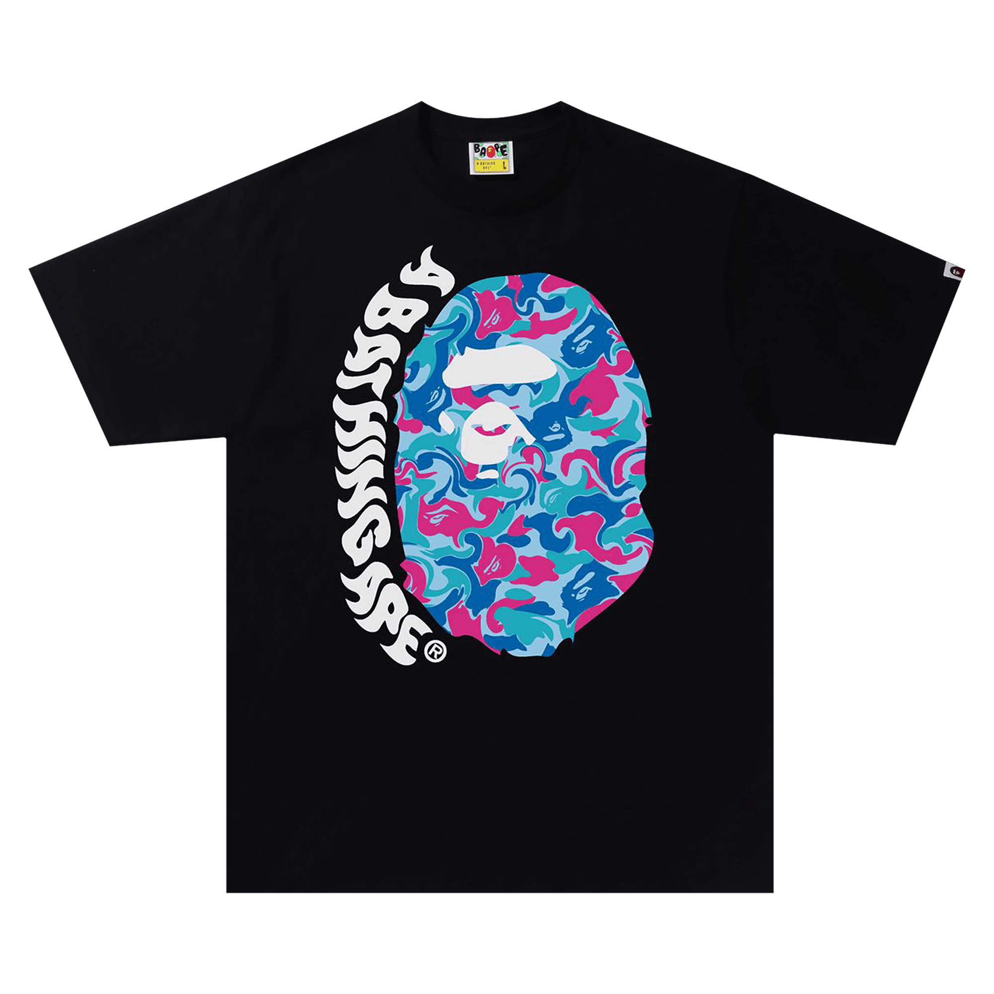 BAPE Marble Camo Ape Head Tee 'Black'