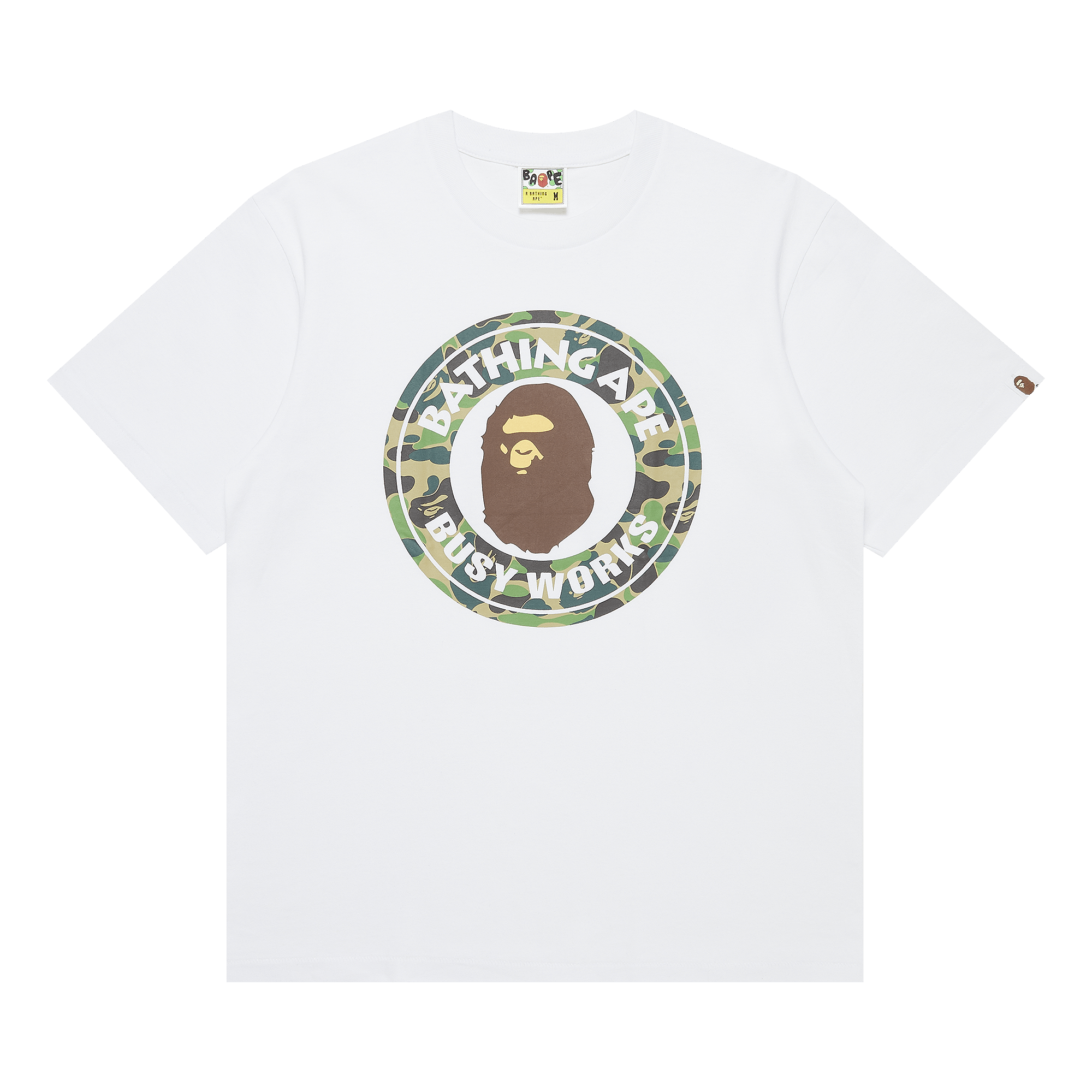 Pre-owned Bape 1st Camo Busy Works Tee 'white/green'