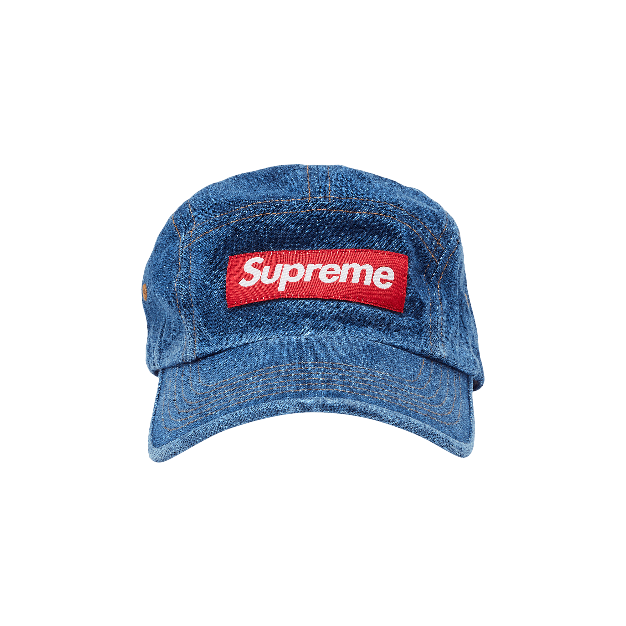 Pre-owned Supreme Washed Chino Twill Camp Cap 'denim' In Blue