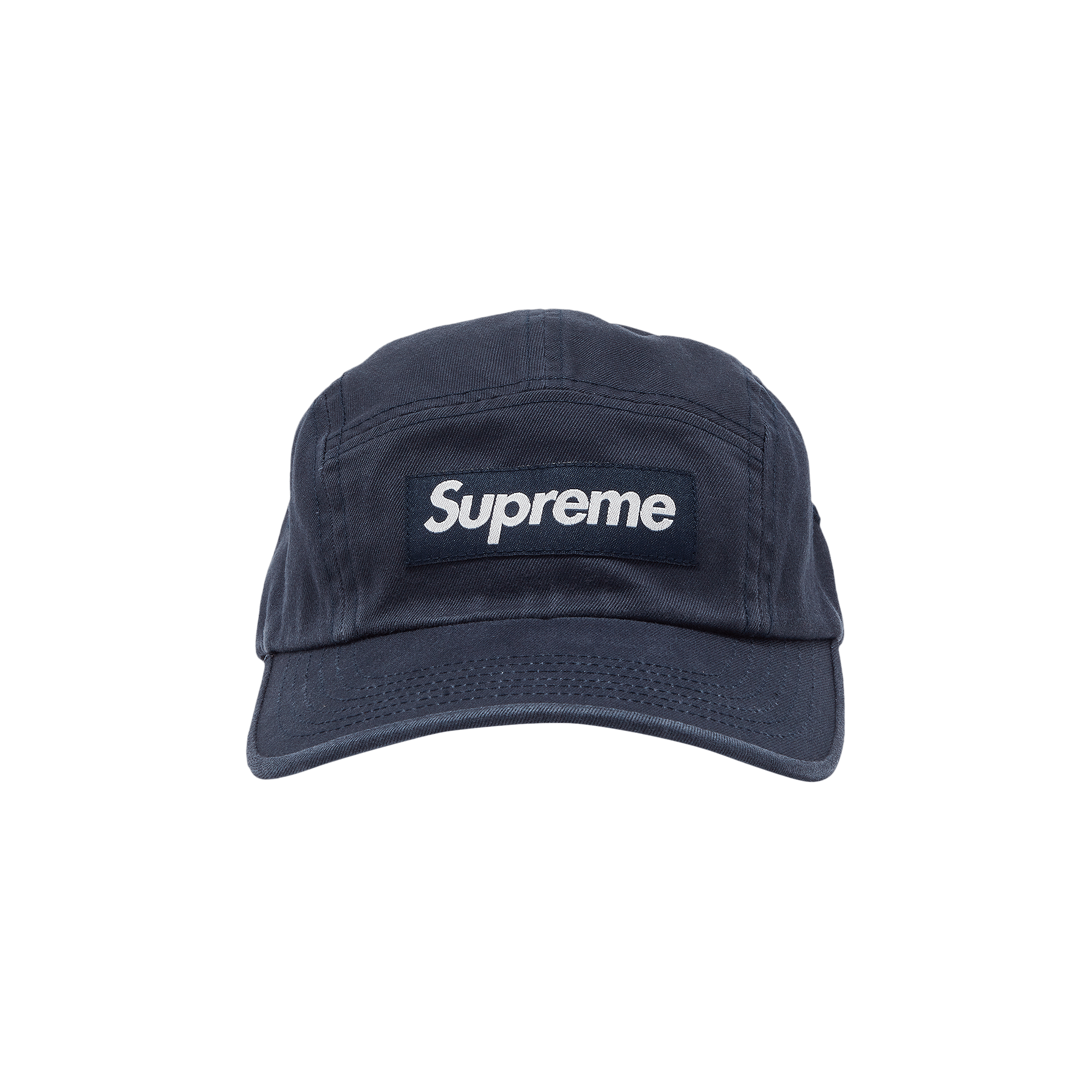 Pre-owned Supreme Washed Chino Twill Camp Cap 'navy' In Blue