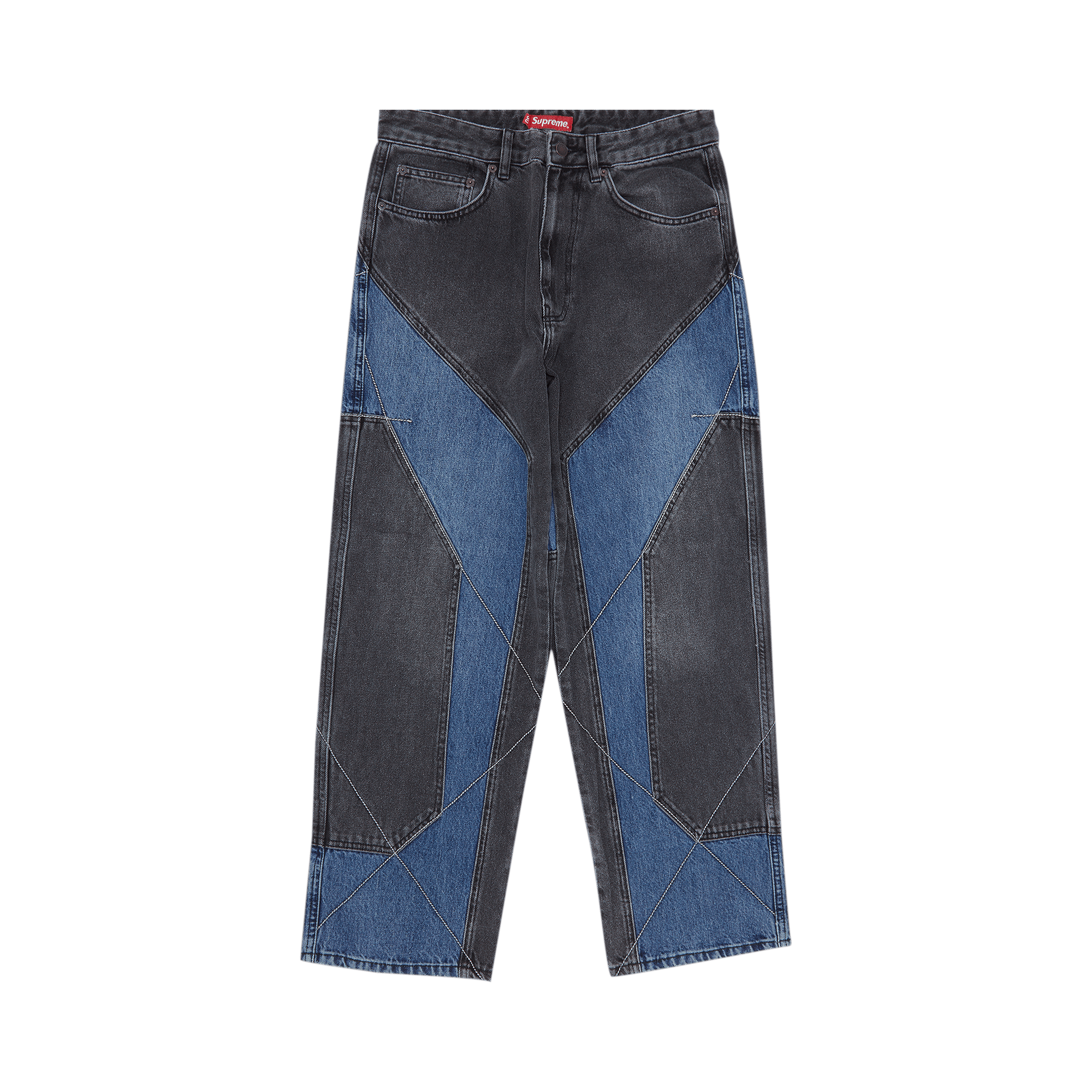 Pre-owned Supreme 2-tone Paneled Jean 'black'
