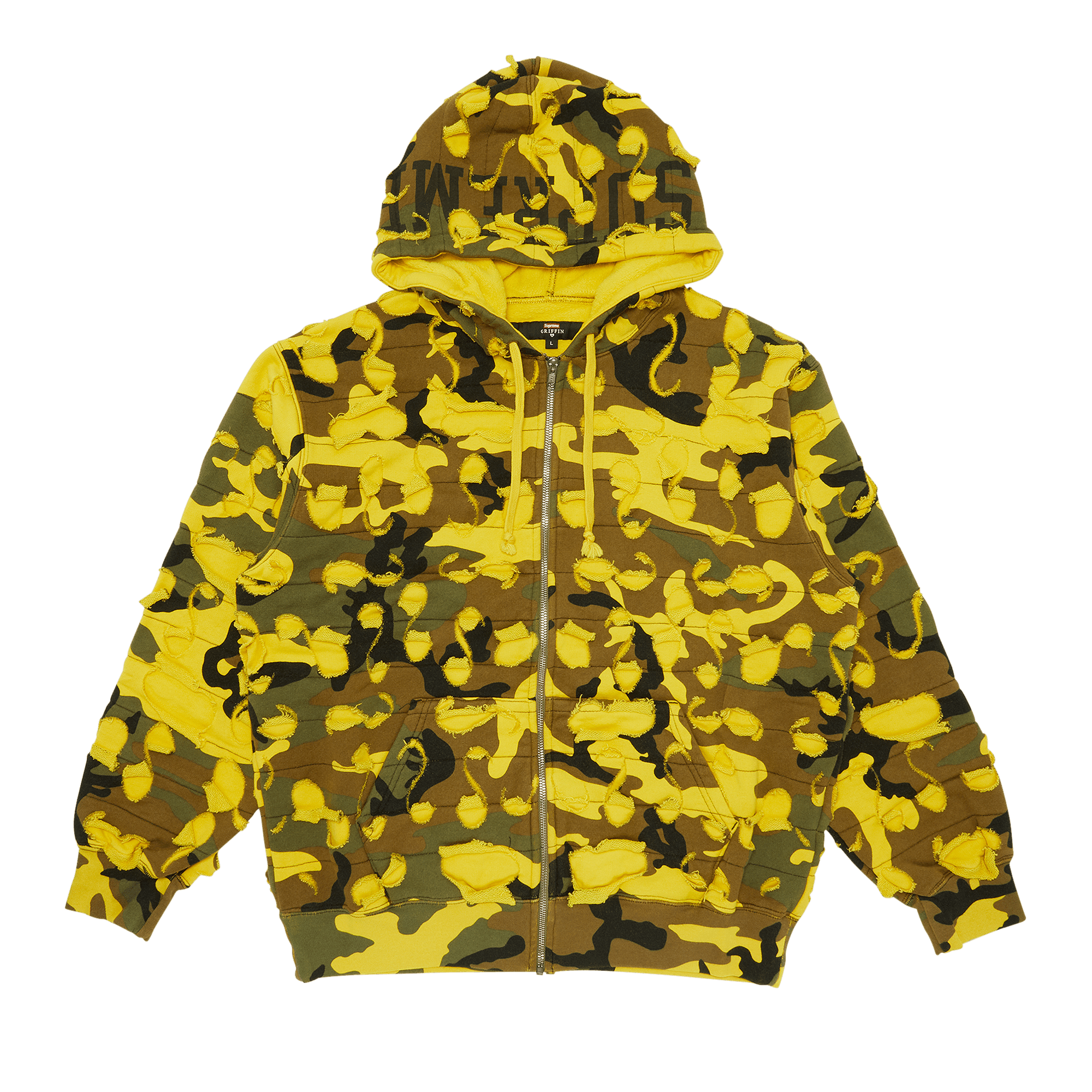 Pre-owned Supreme X Griffin Zip Up Hooded Sweatshirt 'yellow Camo'