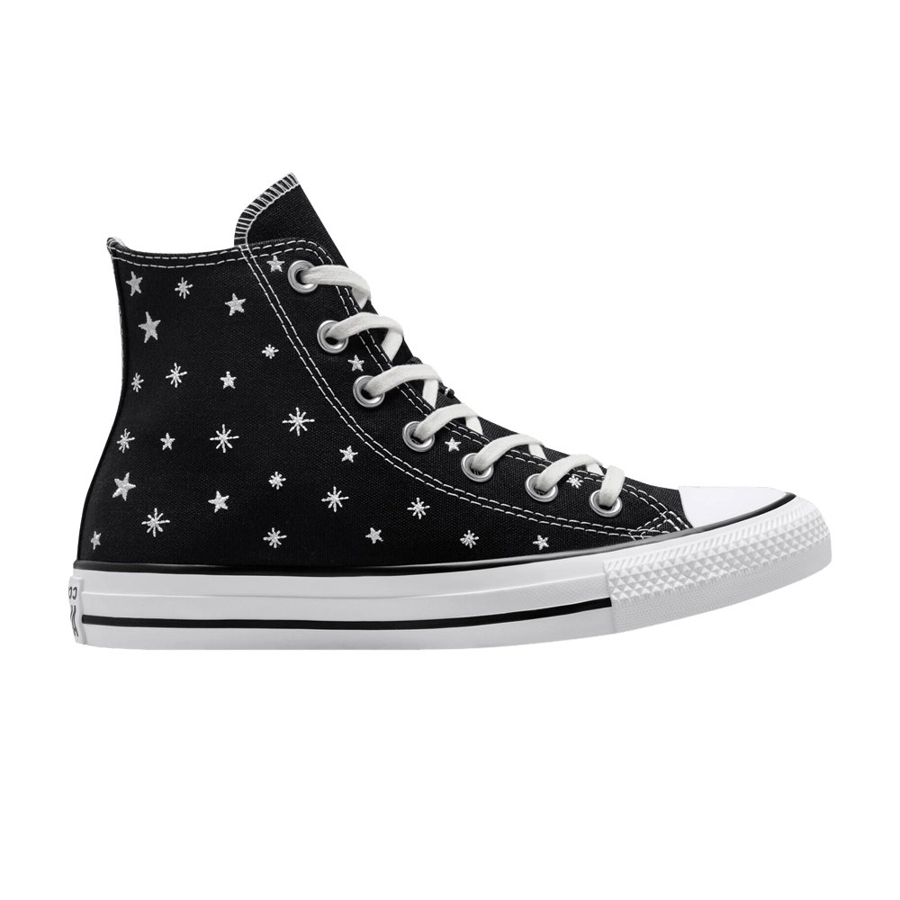 Pre-owned Converse Wmns Chuck Taylor All Star High 'embroidered Stars' In Black