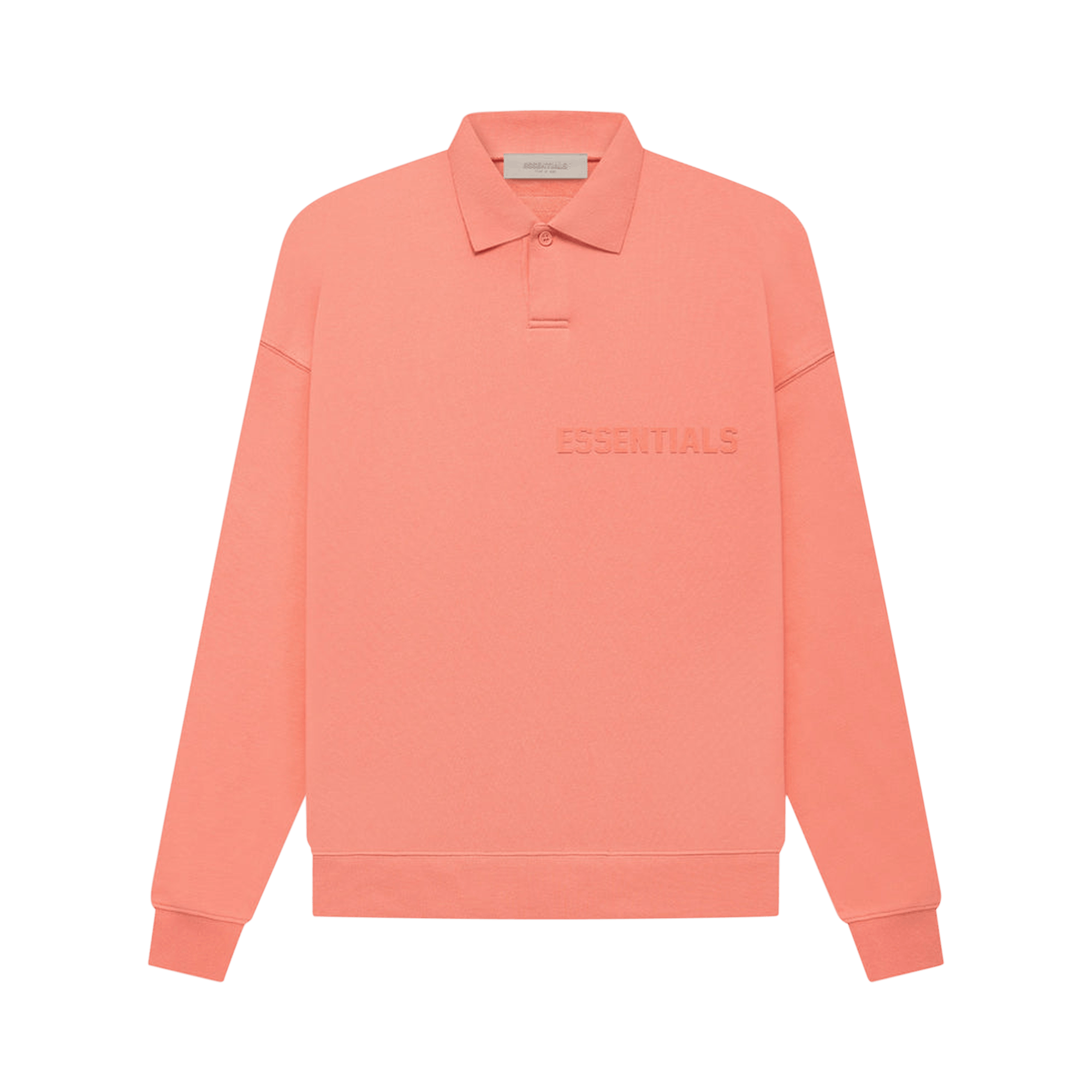 Pre-owned Essentials Fear Of God  Long-sleeve Polo 'coral' In Orange