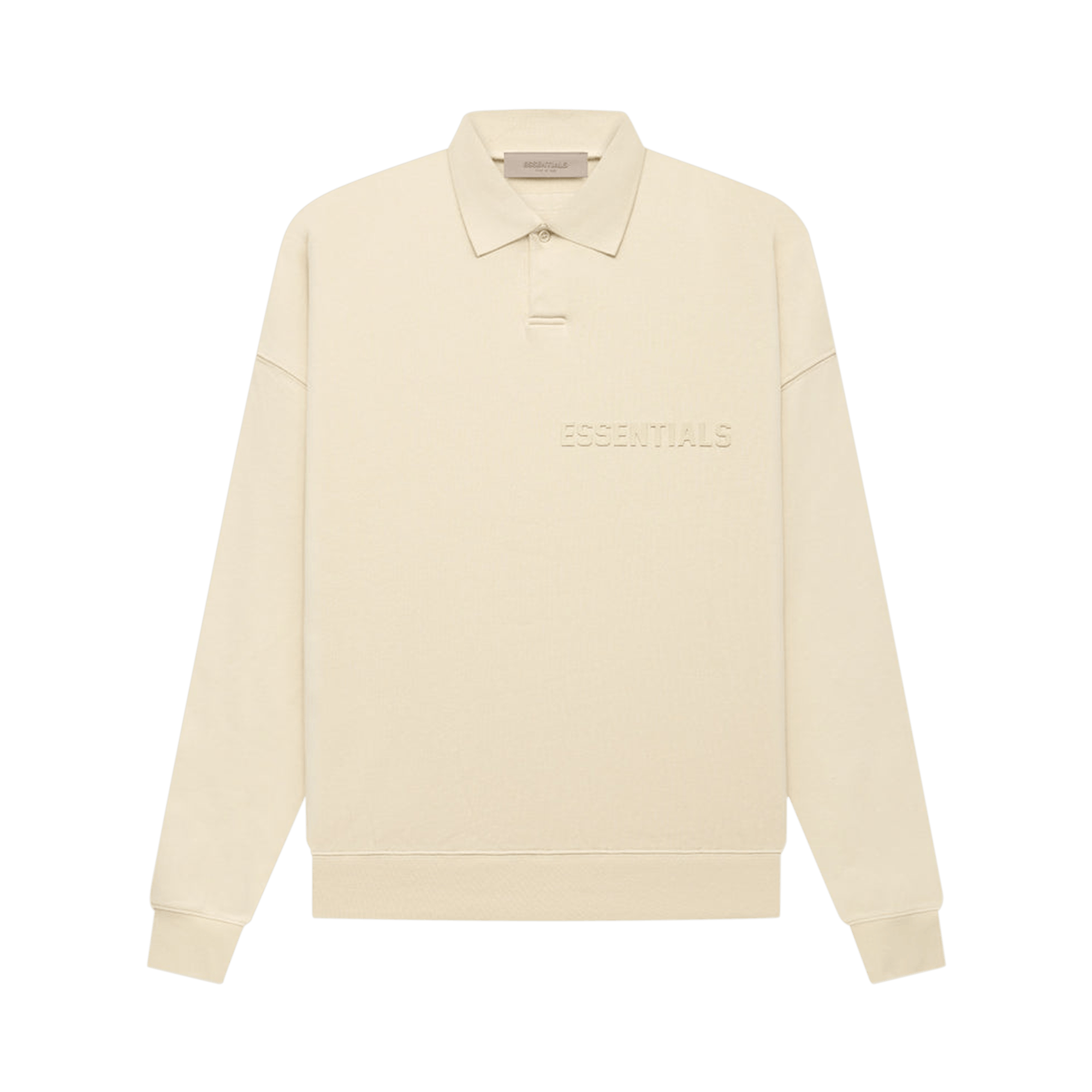 Pre-owned Essentials Fear Of God  Long-sleeve Polo 'egg Shell' In Cream
