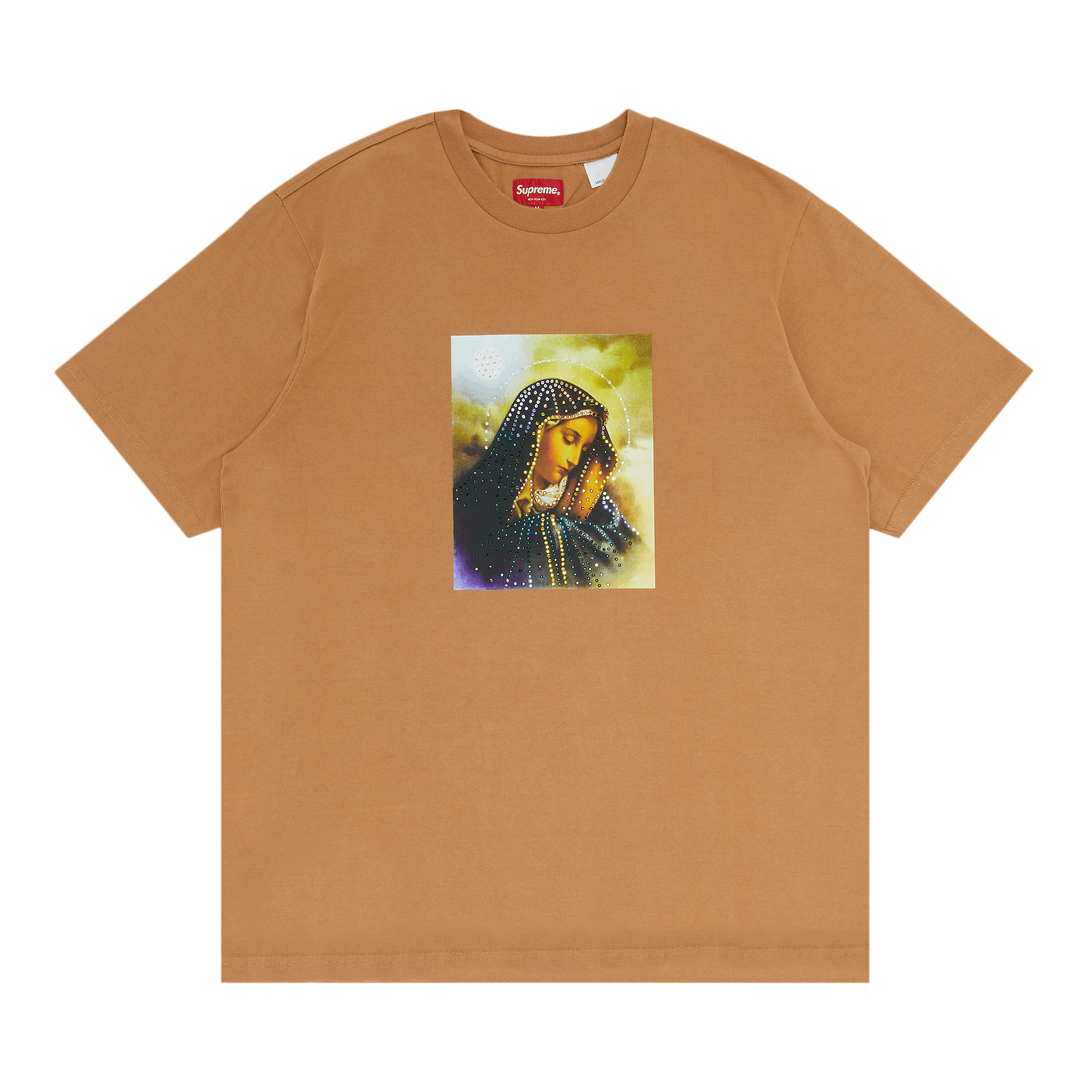 Supreme Mary Rhinestone Short-Sleeve Top 'Tan'