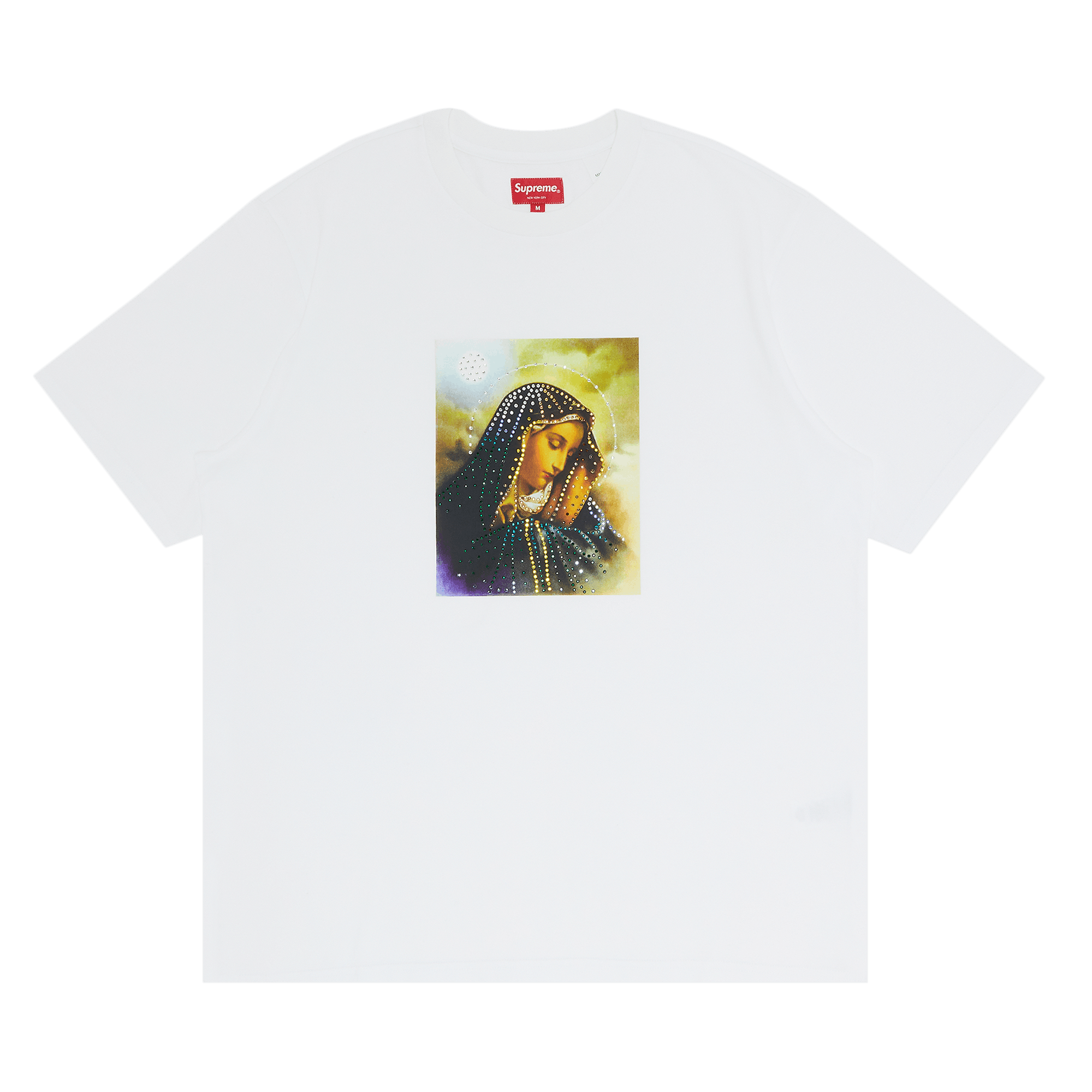 Supreme Mary Rhinestone Short-Sleeve Top 'White'