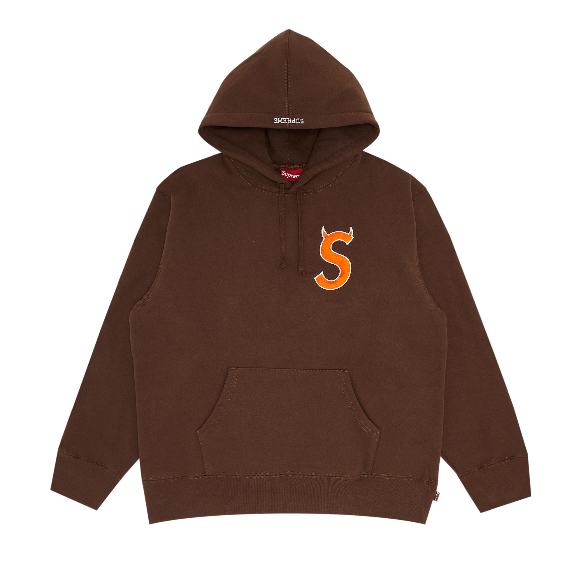 Supreme S Logo Hooded Sweatshirt 'Brown'