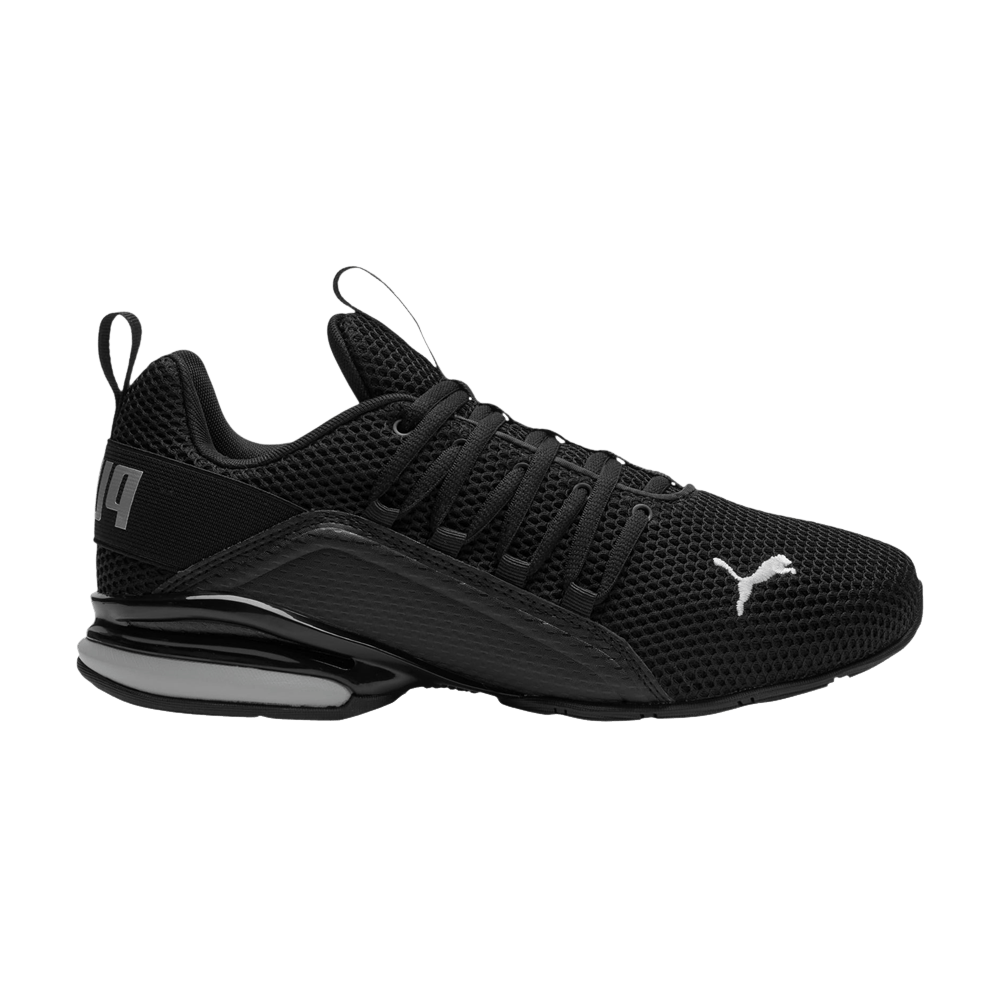 Pre-owned Puma Axelion Ls 'black Metallic Silver'