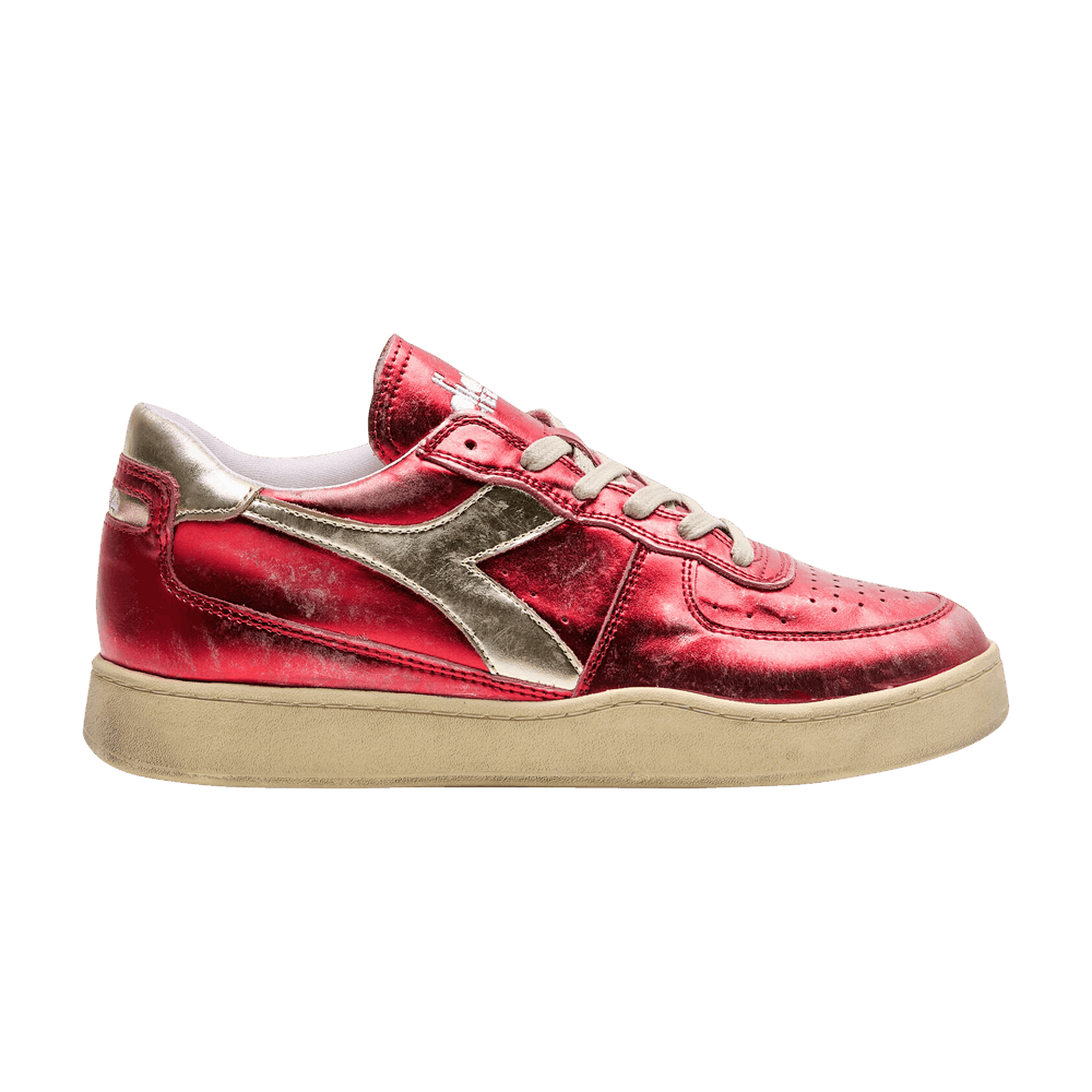 Pre-owned Diadora Wmns Mi Basket Low Metallic 'distressed Carmine Red'
