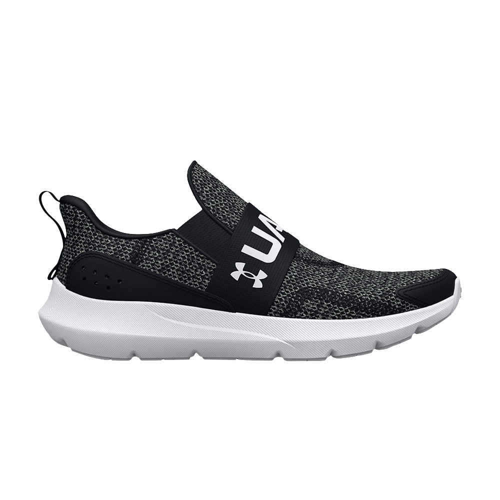 Pre-owned Under Armour Surge 3 Slip Ps 'black White'